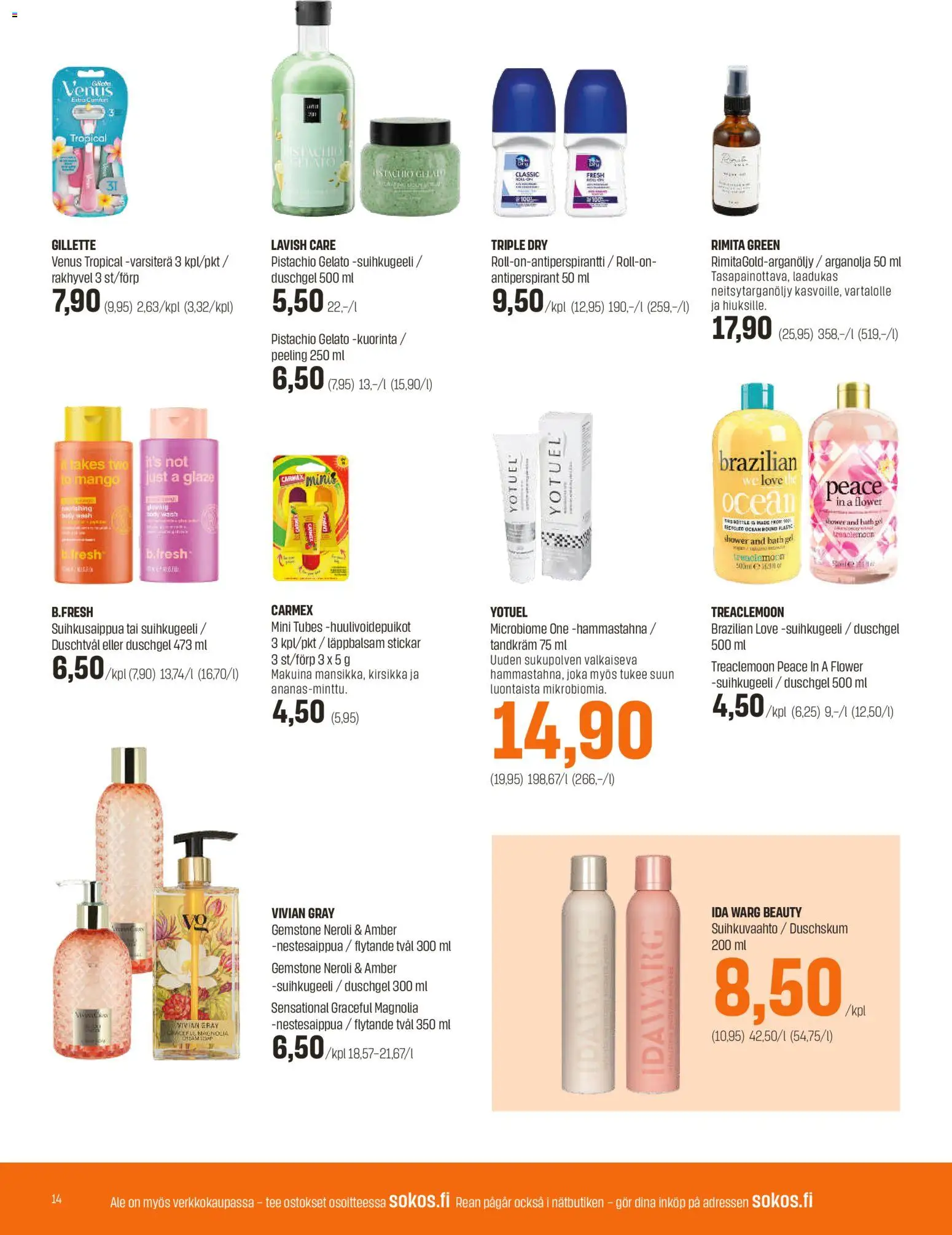 Sokos tarjoukset – voimassa 10.06.2026 alkaen | Sivu: 14 | Tuotteet: Mango, Kuorinta, Suihkugeeli, Tee