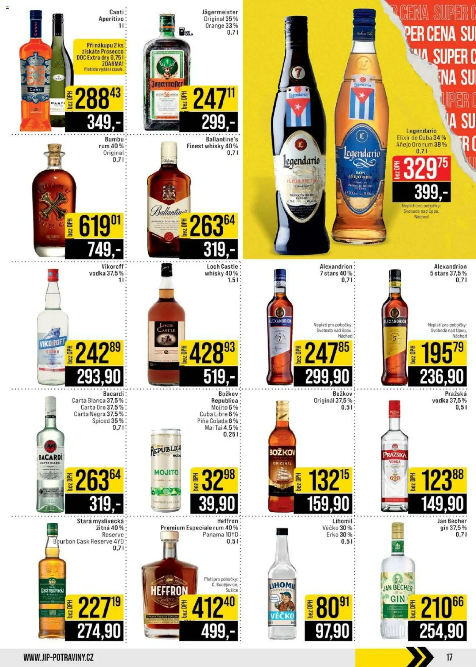 Jip leták - Cash & Carry od 27.05.2026 | Strana: 17 | Produkty: Rum, Finest, Bourbon, Gin