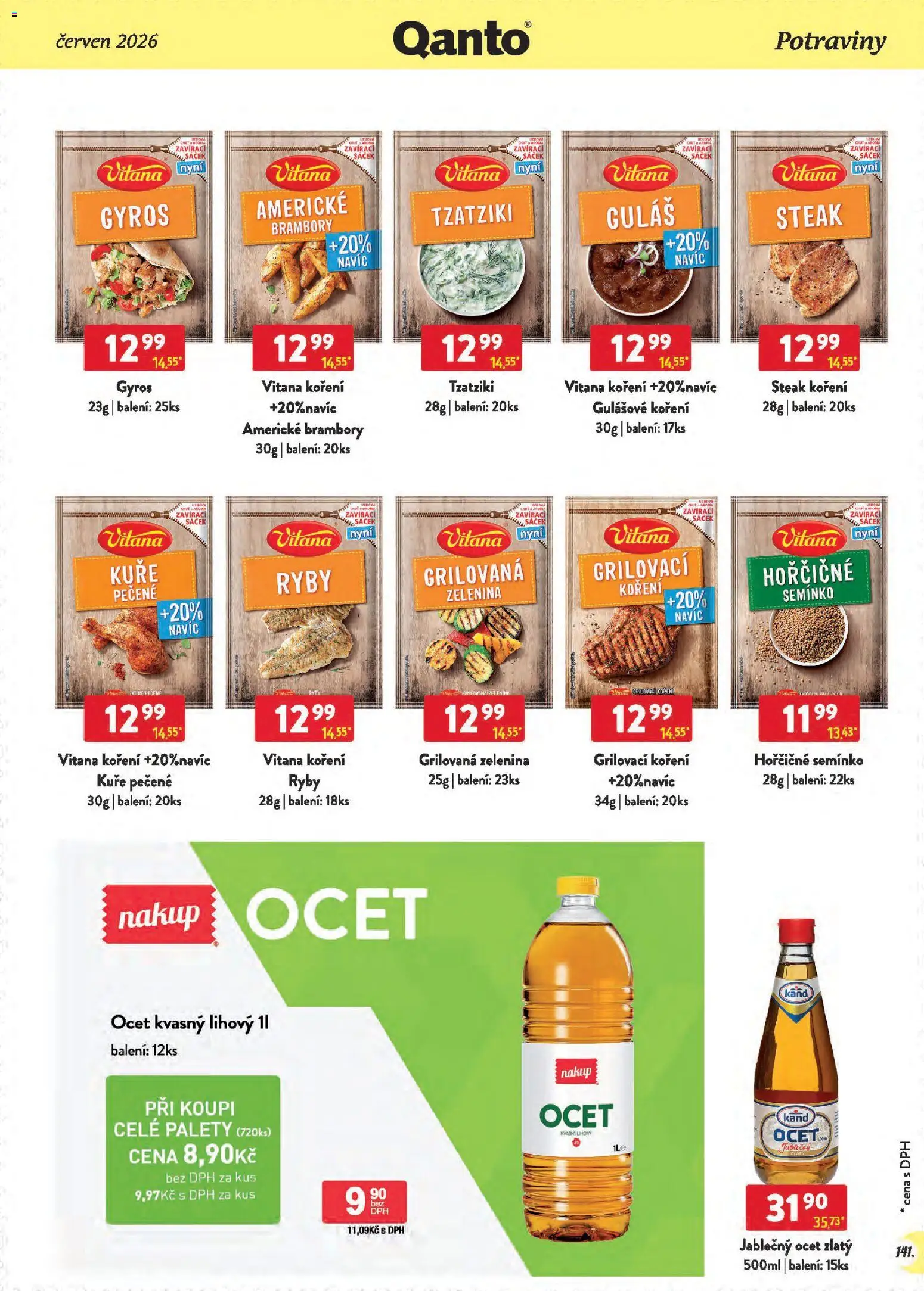 Astur & Qanto leták - Velkoobchod 06/2026 od 01.06.2026 | Strana: 141 | Produkty: Koření, Zelenina, Potraviny, Tzatziki