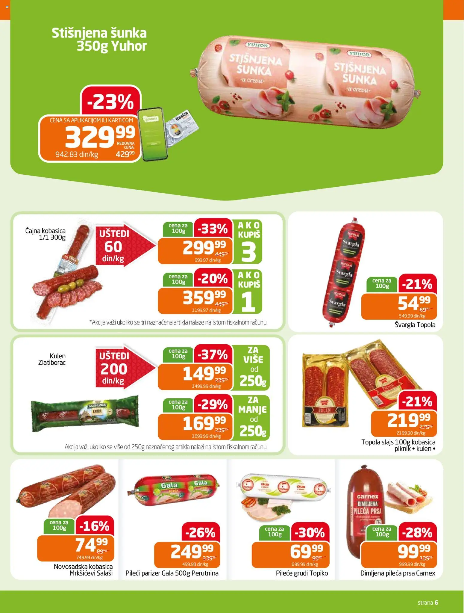 Gomex katalog - važi od 22.07.2026 | Strana: 6 | Proizvode: Pileća prsa, Pileće grudi, Svargla, Šunka