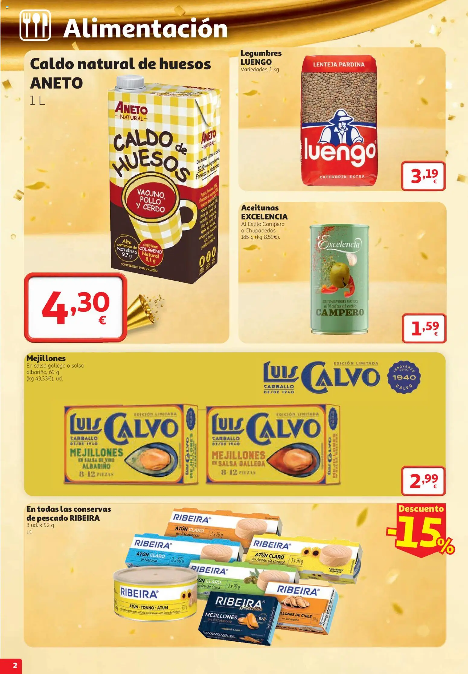 Alcampo folleto Cuenca │ válido desde el 22/10/2026 | Página: 2 | Productos: Aceitunas, Cerdo, Legumbres, Pollo