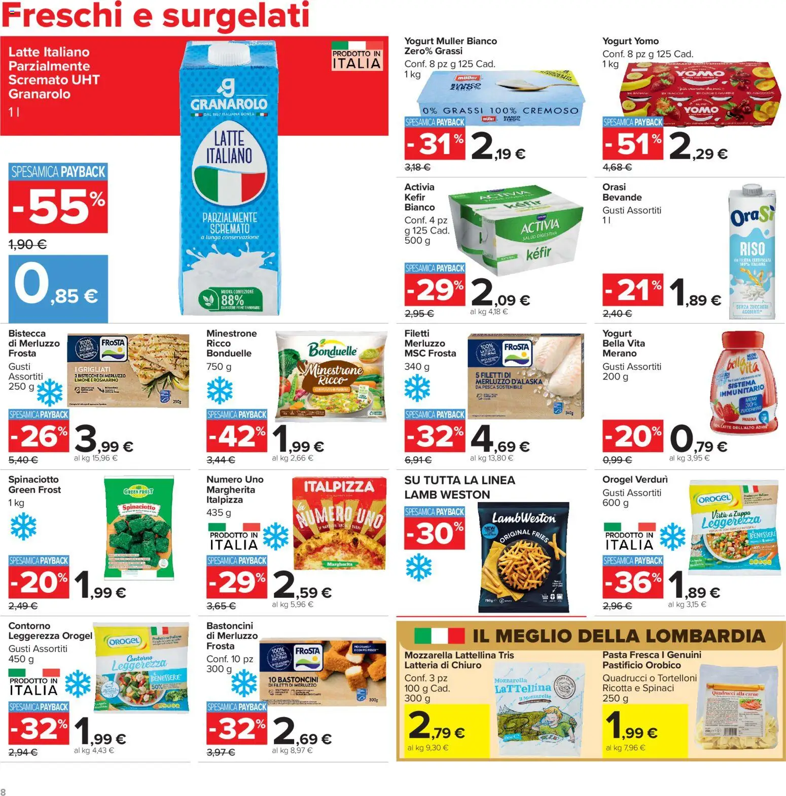 Volantino Carrefour del 23/10/2026 | Pagina: 8 | Prodotti: Yogurt, Verdure, Zucchero, Pasta