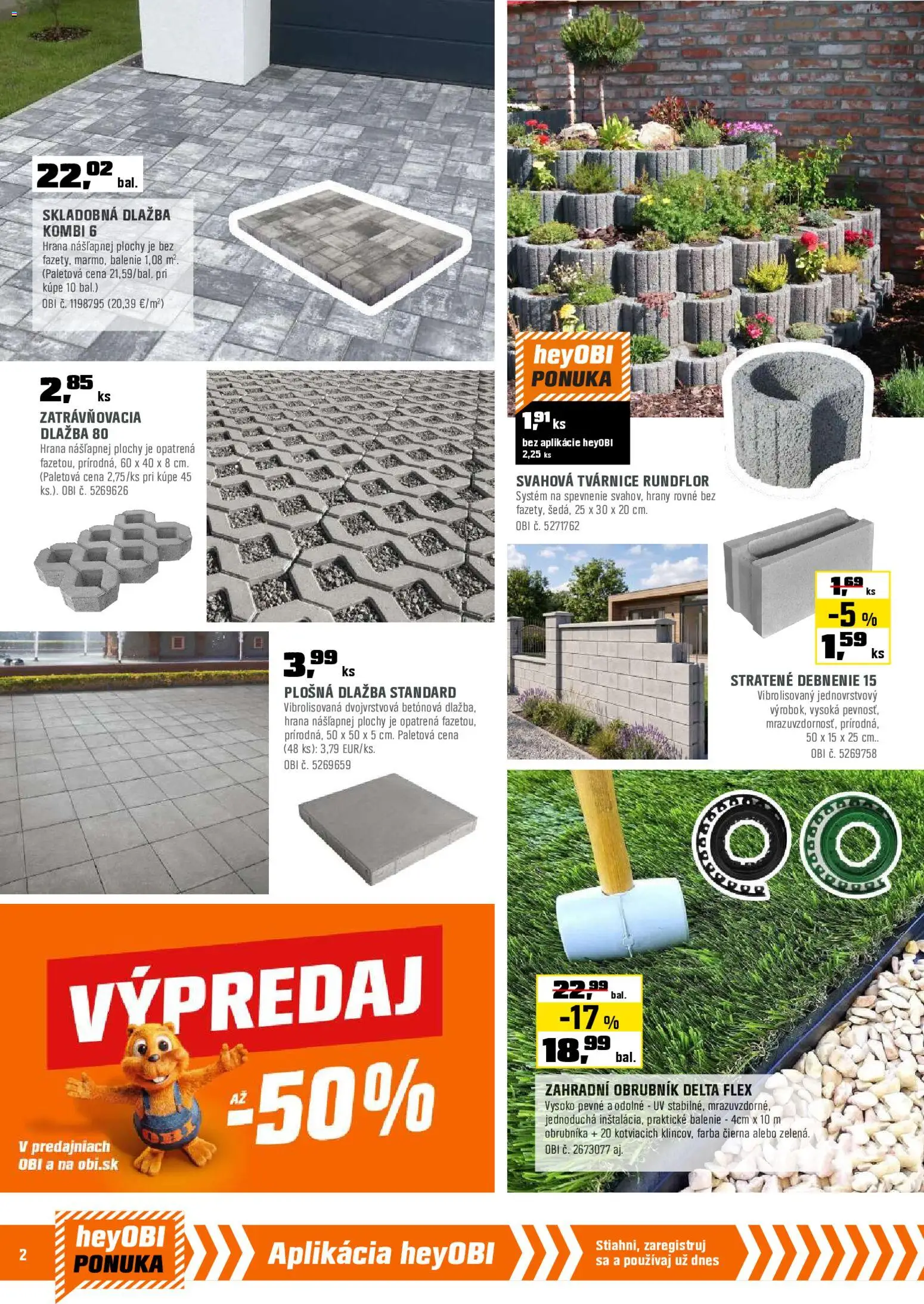 Nové OBI akcie – leták je platný od 01.08.2026 | Strana: 2 | Produkty: Dlažba