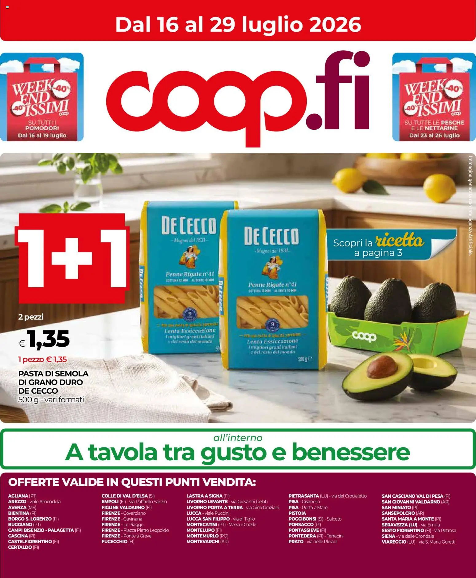 Volantino COOP del 16/07/2026 | Pagina: 1 | Prodotti: Pomodori, Pasta, Penne, Terra