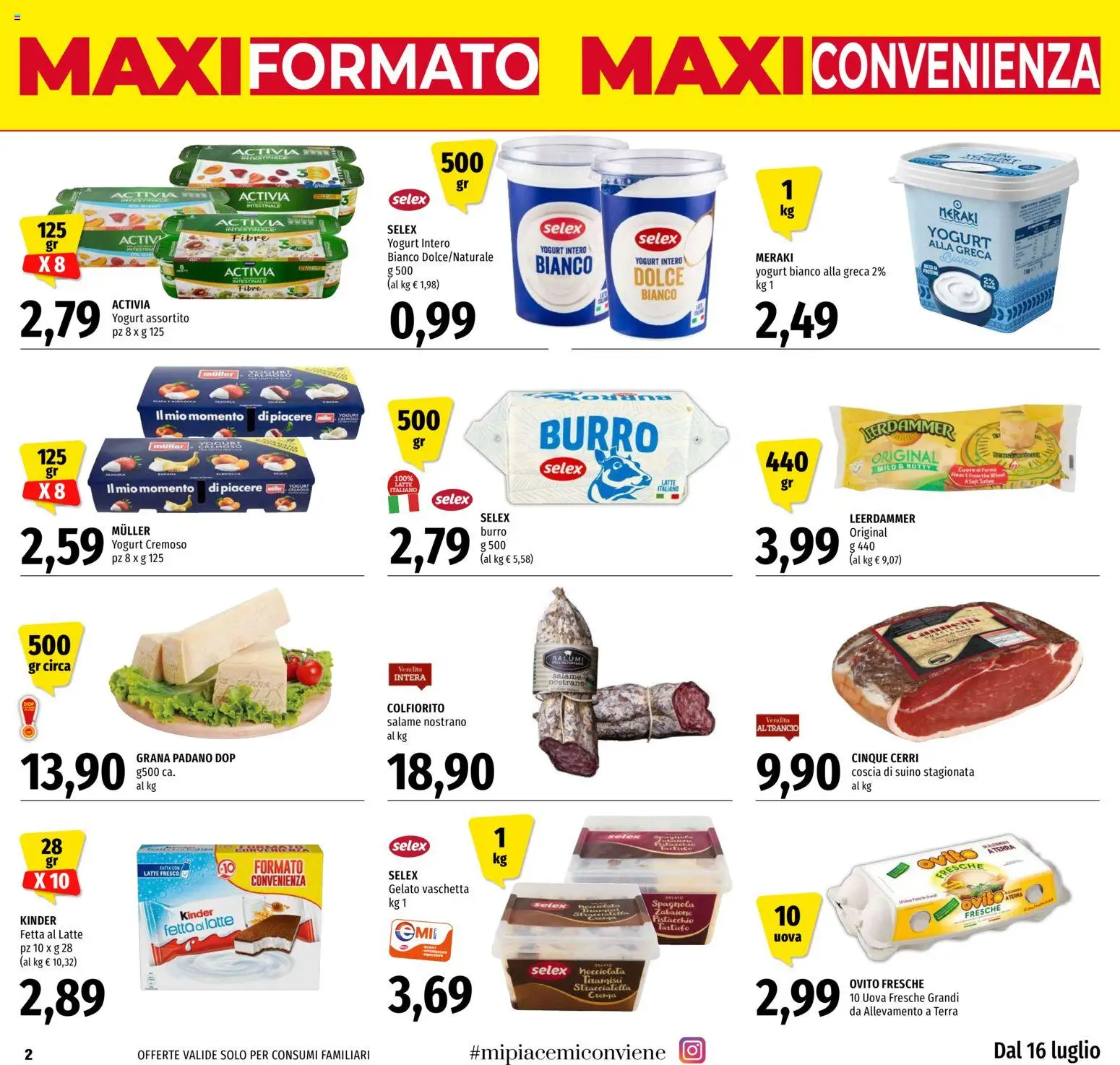Volantino EMI del 16/07/2026 | Pagina: 2 | Prodotti: Salame, Gelato, Suino, Latte