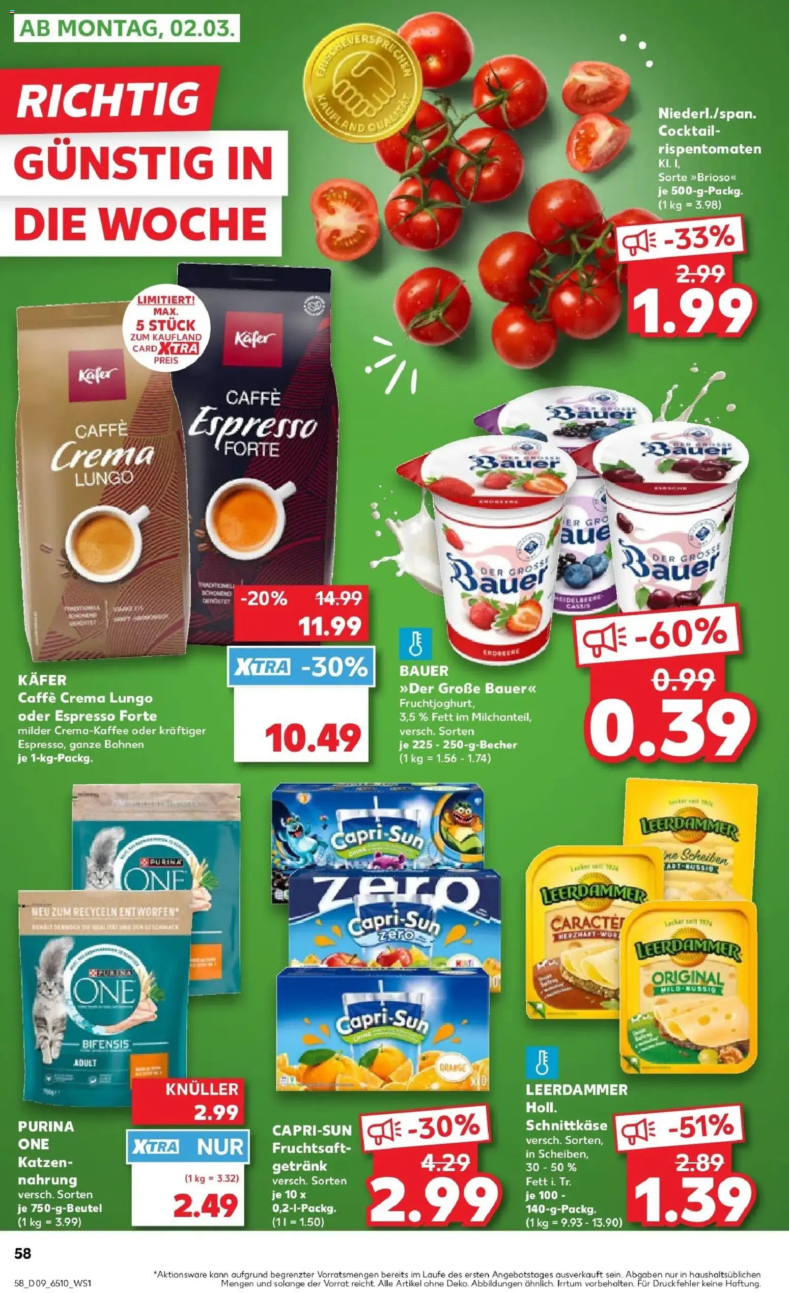Kaufland prospekt Emmerich Am Rhein	 – gültig ab 26.02.2026 | Seite: 58 | Produkte: Purina one, Capri sun, Leerdammer, Fruchtsaft
