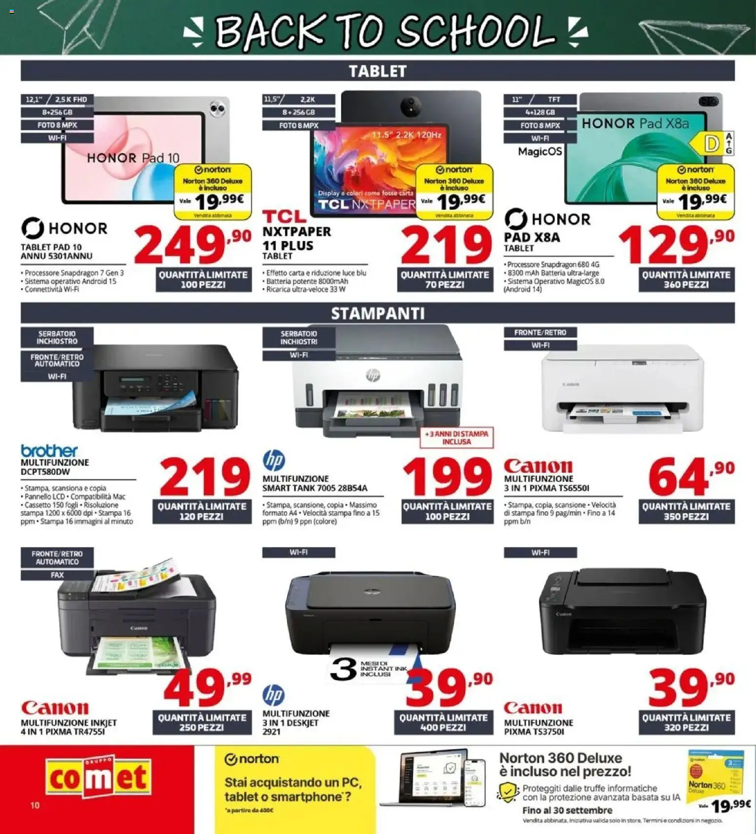 Nuovo Comet volantino Back to school dal 20/08/2026 > offerte anteprima 🛍️ | Pagina: 10 | Prodotti: Tablet, Stampa, Batteria