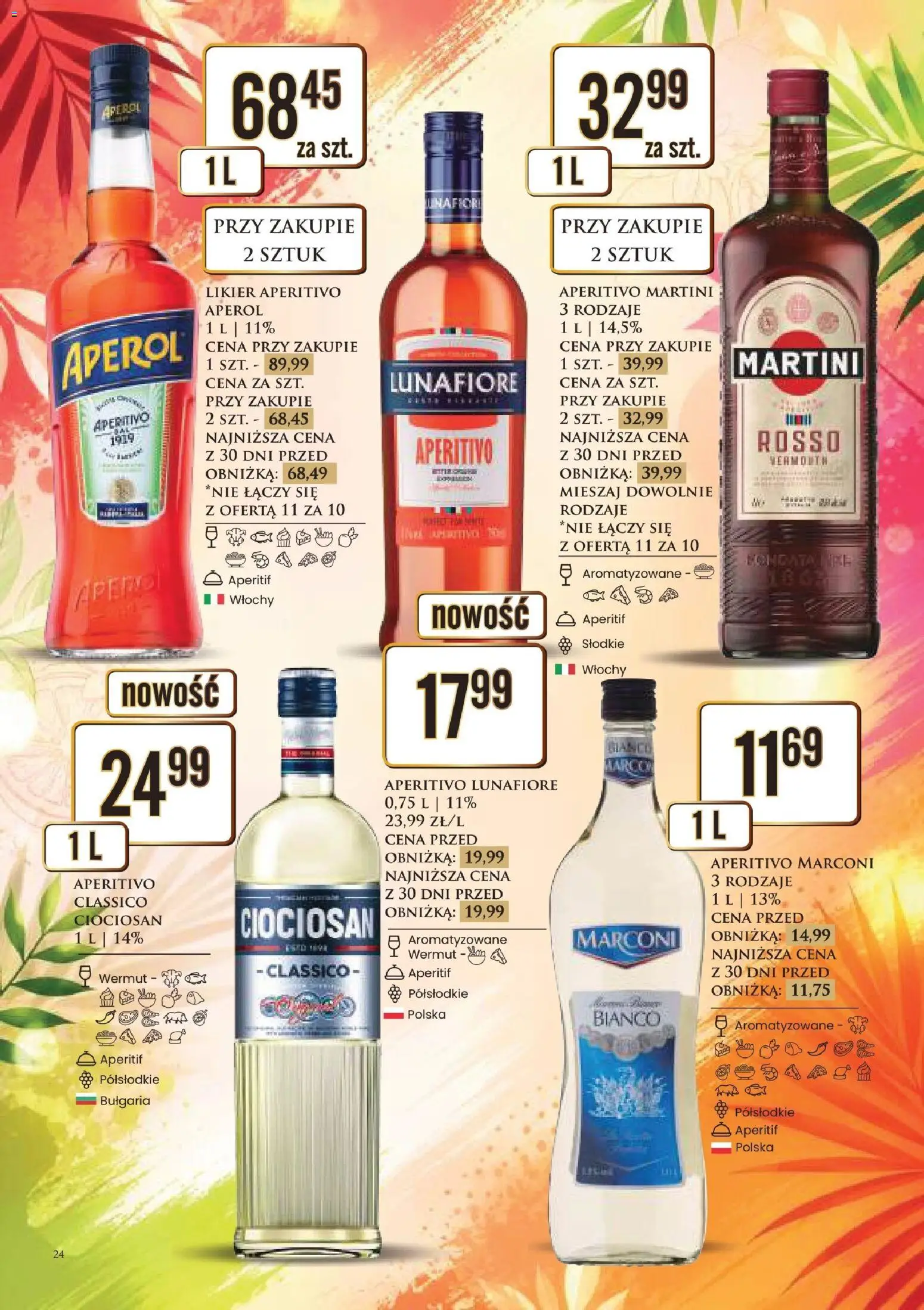 Dino gazetka alkoholowa od 29.05.2026 | Strona: 24 | Produkty: Martini, Martini Cena, Aperol