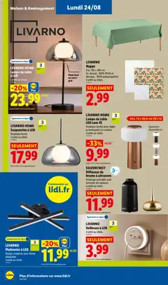 LIDL - Prévisualisation de LIVARNO HOME Suspension à LED, Ampoule inclus, L'unité au choix. valide à partir de 20/08/2026 | Page: 50 | Produits: Diffuseur, Suspension, Plafonnier a led, Lampe