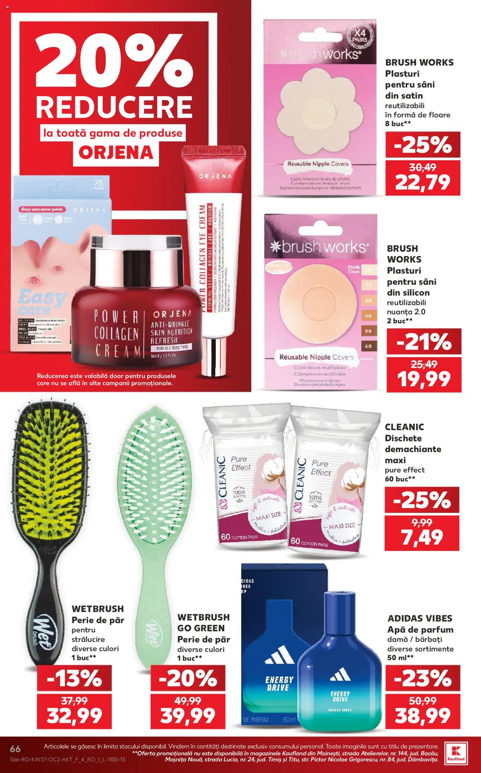 Noul catalog Kaufland – valabil de la 01.07.2026 | Pagină: 66 | Produse: Perie de păr, Plasturi, Apă de parfum, Perie