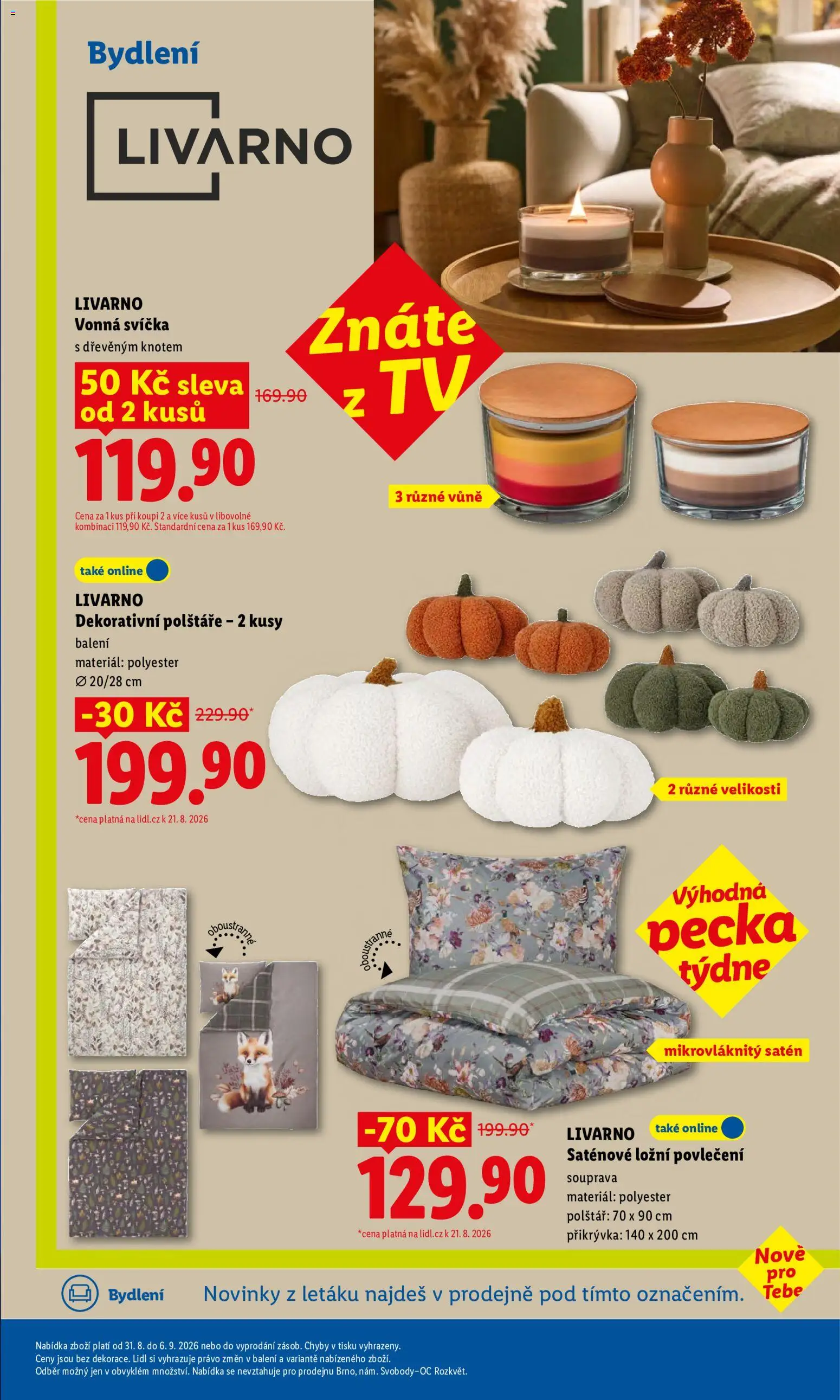 Lidl leták - Spotřební zboží od 31.08.2026 | Strana: 3 | Produkty: Polštáře, Povlečení, Polštář, Přikrývka