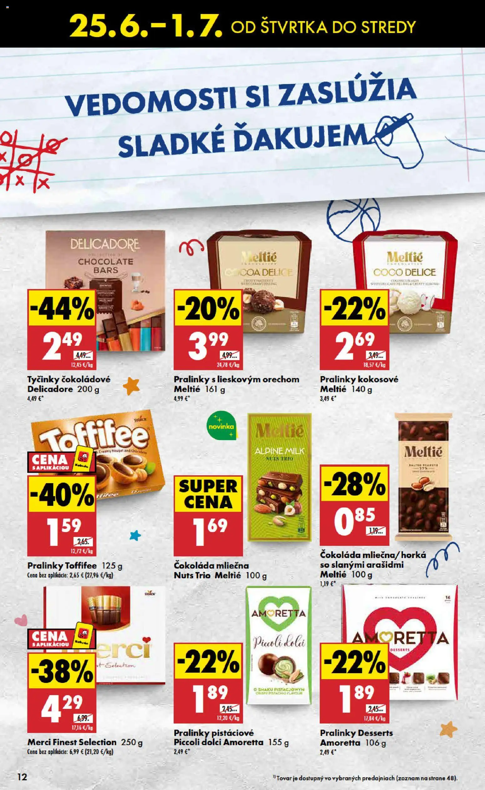 Nové Biedronka akcie – leták je platný od 25.06.2026 | Strana: 12 | Produkty: Merci, Čokoláda, Toffifee