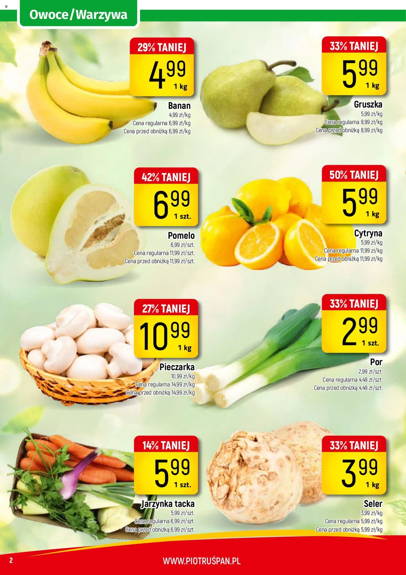 Piotruś Pan gazetka od 29.10.2026 | Strona: 2 | Produkty: Cytryna, Pomelo, Banan, Owoce