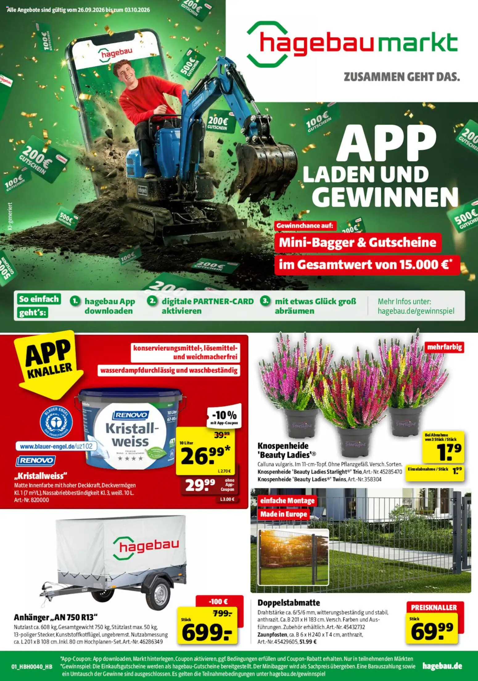 Hagebau Prospekt – gültig ab 26.09.2026 | Seite: 1