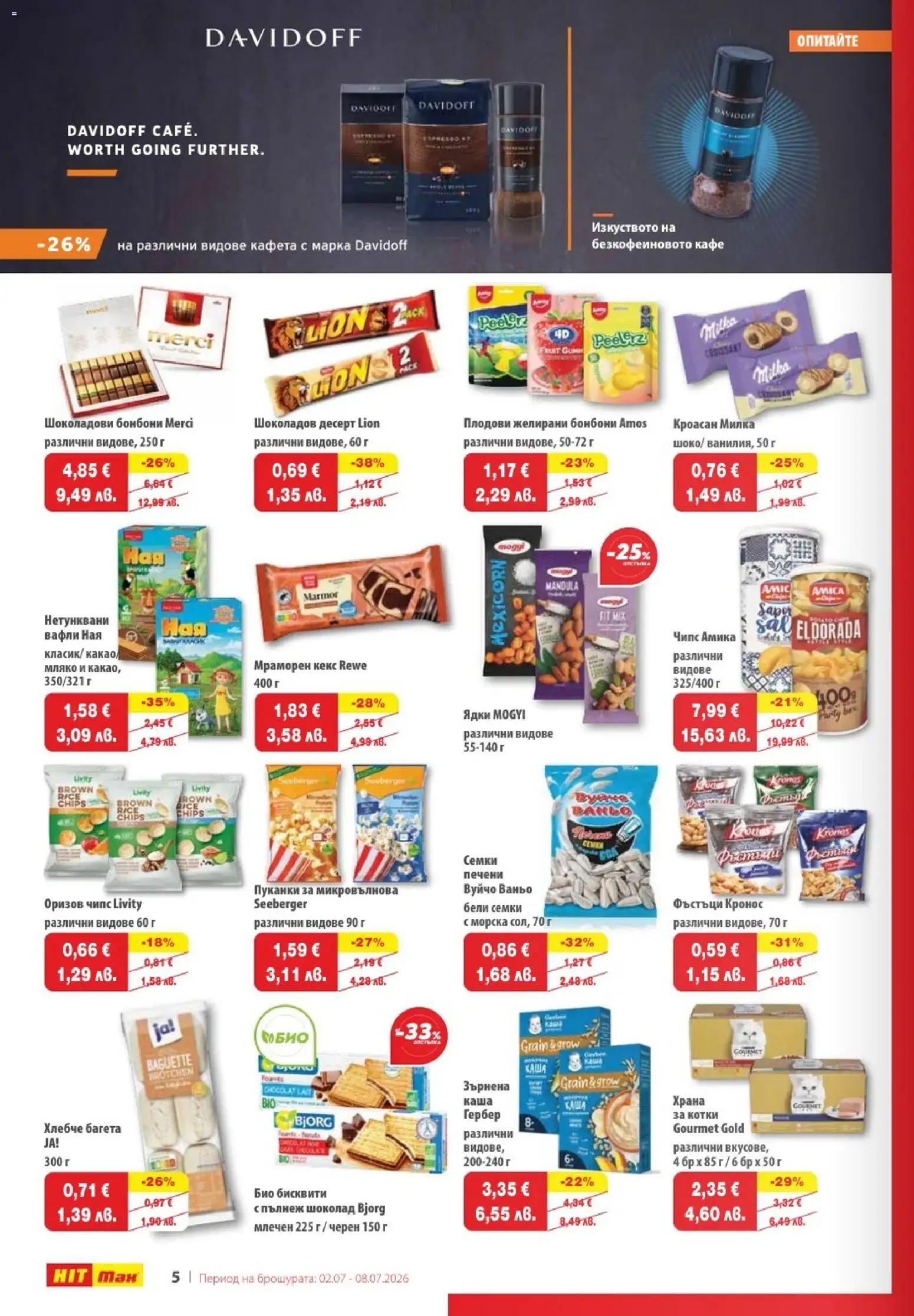 {H1} | Страница: 6 | Продукти: Бонбони, Чипс, Кафе, Пуканки