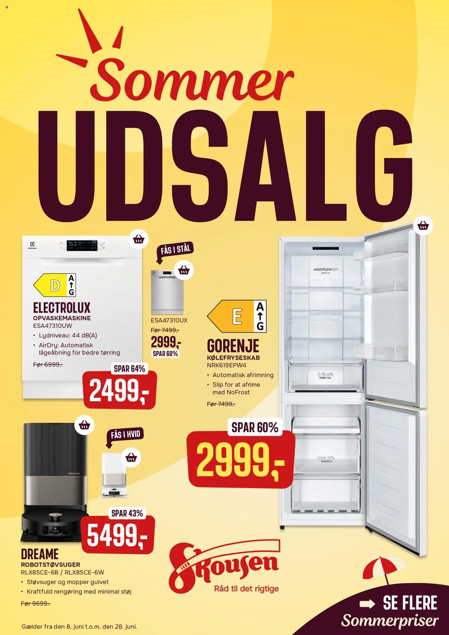Skousen tilbudsavis – gyldig fra 08.06.2026 | Side: 1 | Produkter: Robotstøvsuger, Opvaskemaskine, Støvsuger