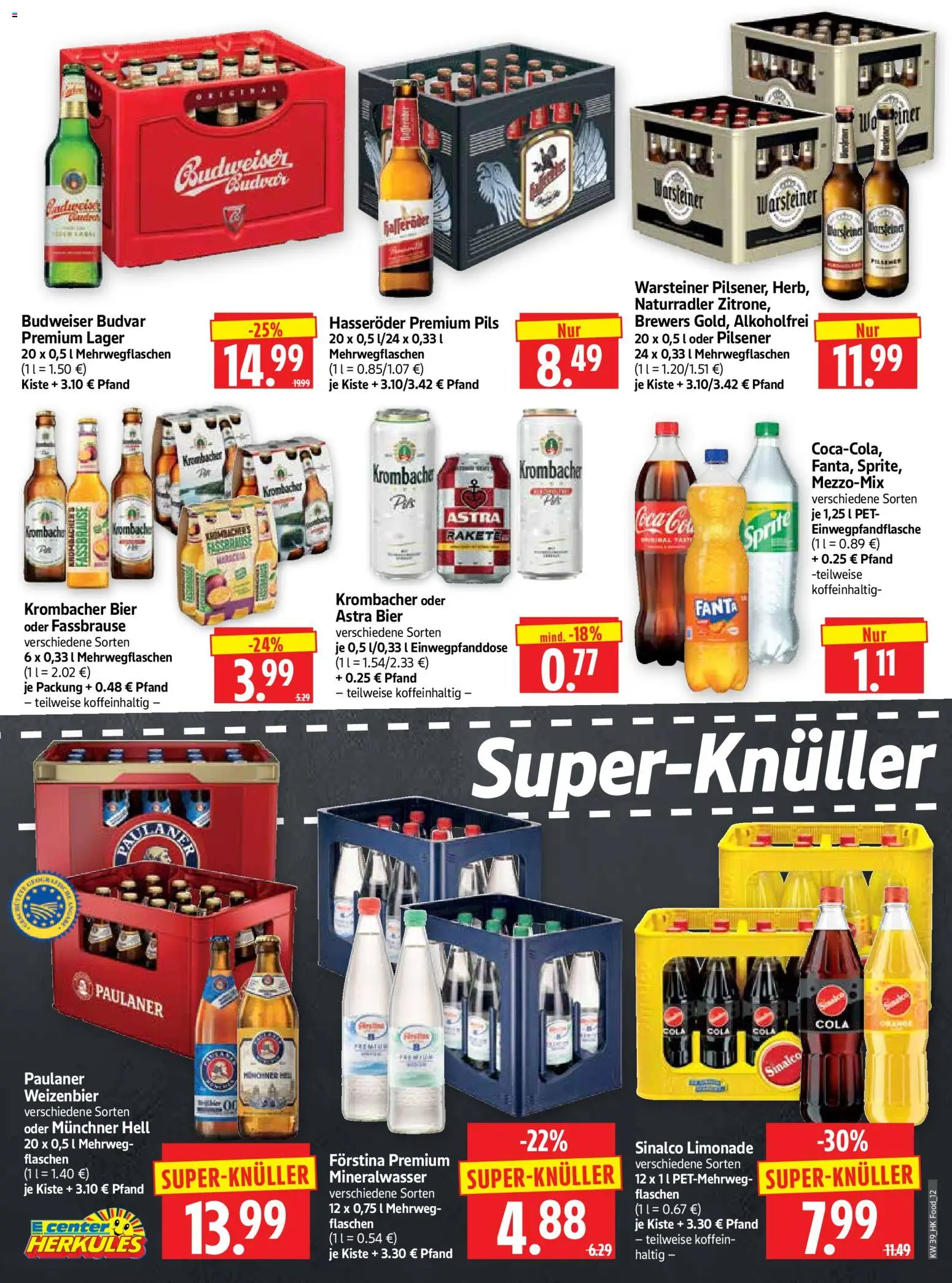HERKULES Prospekt – gültig ab 21.09.2026 | Seite: 12 | Produkte: Coca cola, Limonade, Krombacher, Paulaner