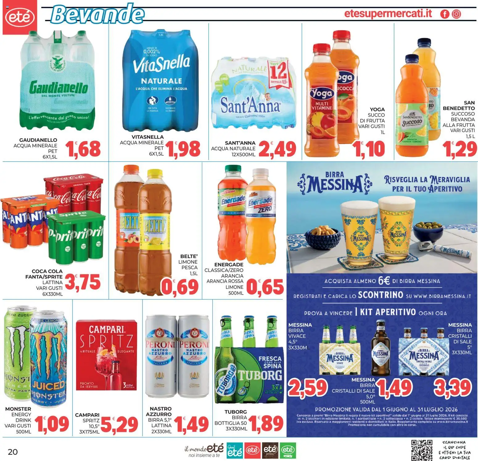 Volantino Eté del 03/07/2026 | Pagina: 20 | Prodotti: Succo, Sale, Birra messina, Aperitivo
