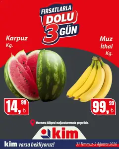 31 Temmuz 2026 tarihinden itibaren geçerli olan Kim Market kataloğu önizlemesi