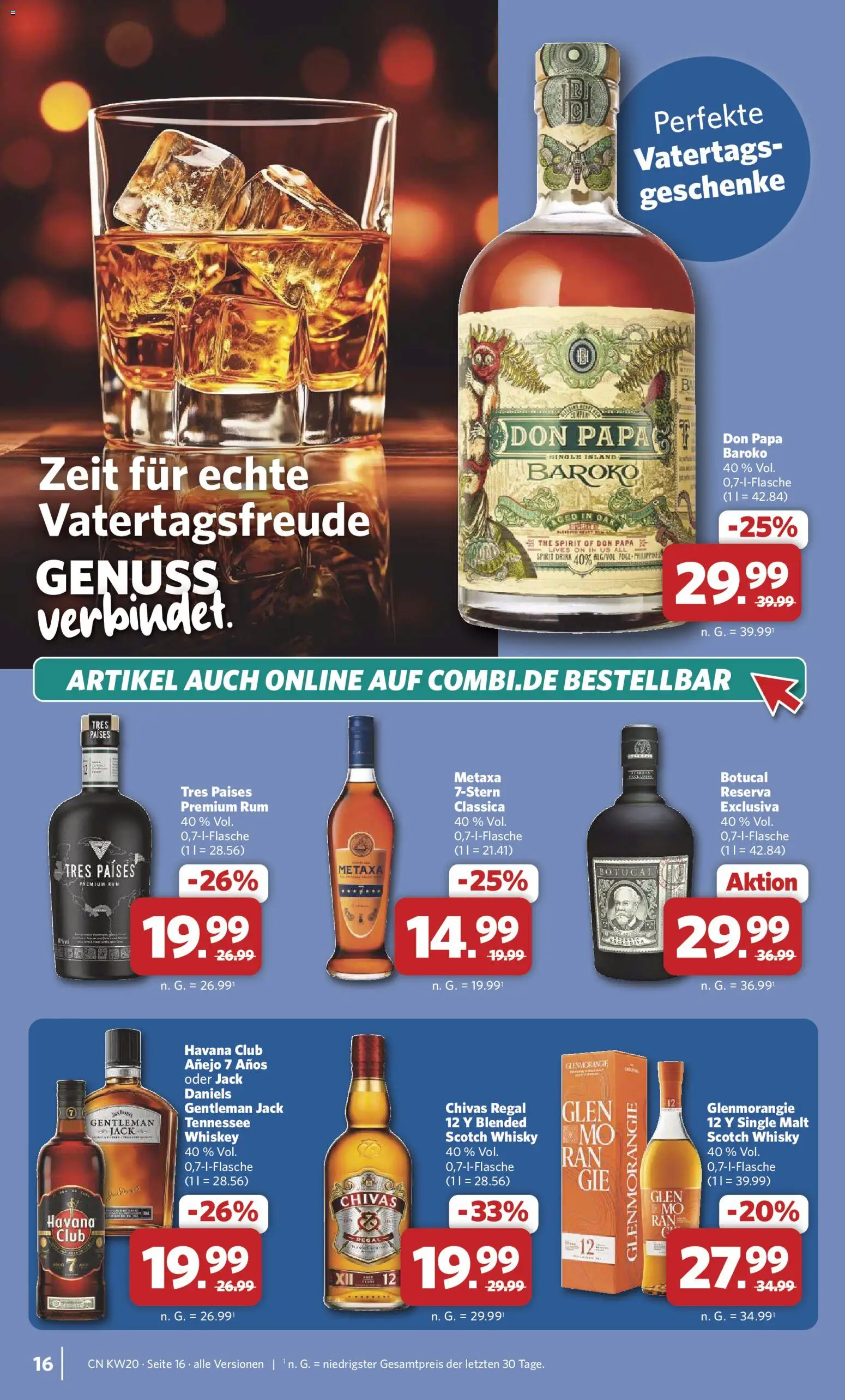 Combi Prospekt 	 – gültig ab 11.05.2026 | Seite: 16 | Produkte: Havana club, Whisky, Metaxa, Whiskey
