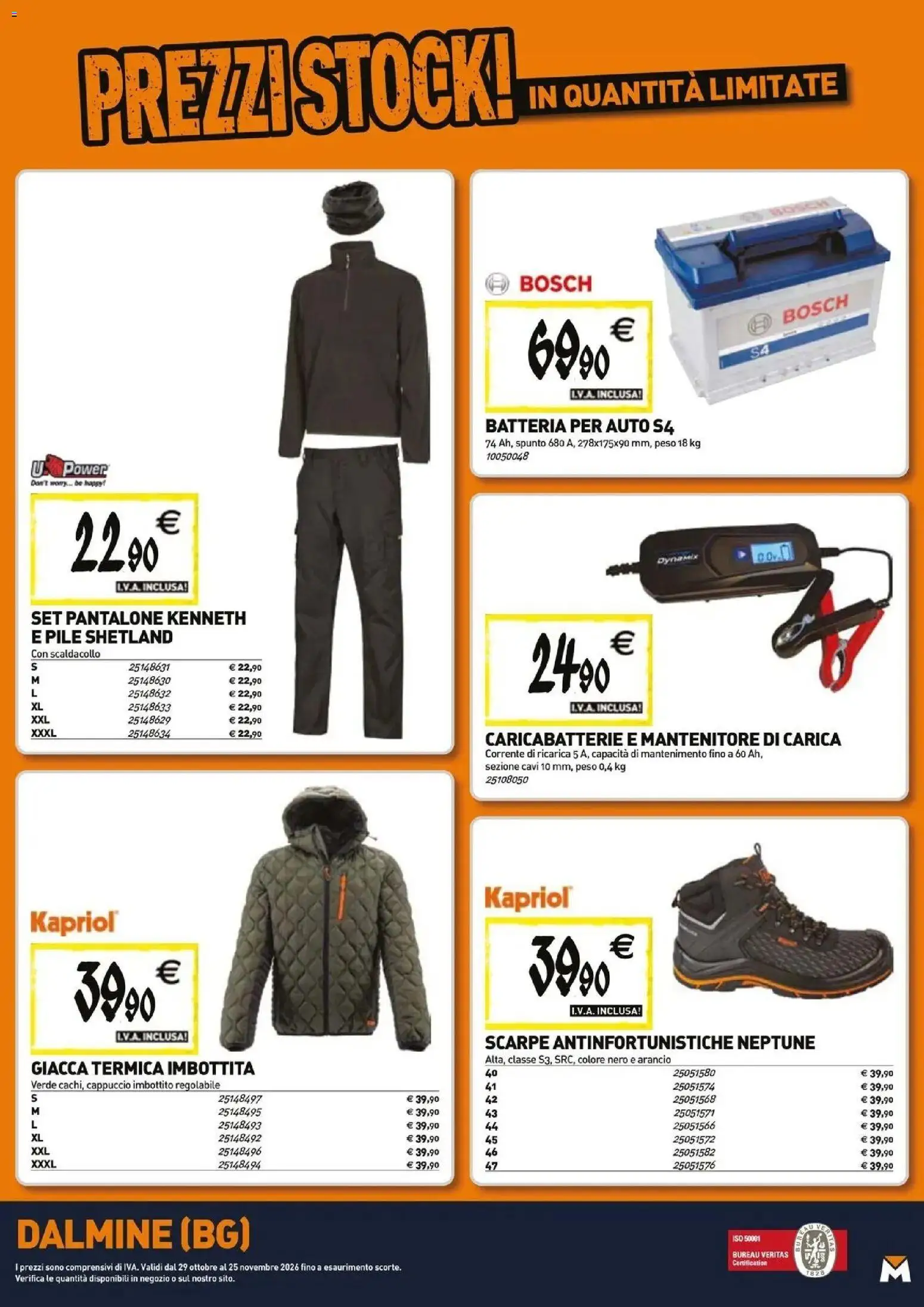 Volantino TECNOMAT del 29/10/2026 | Pagina: 21 | Prodotti: Pile, Batteria per auto, Cappuccio, Caricabatterie