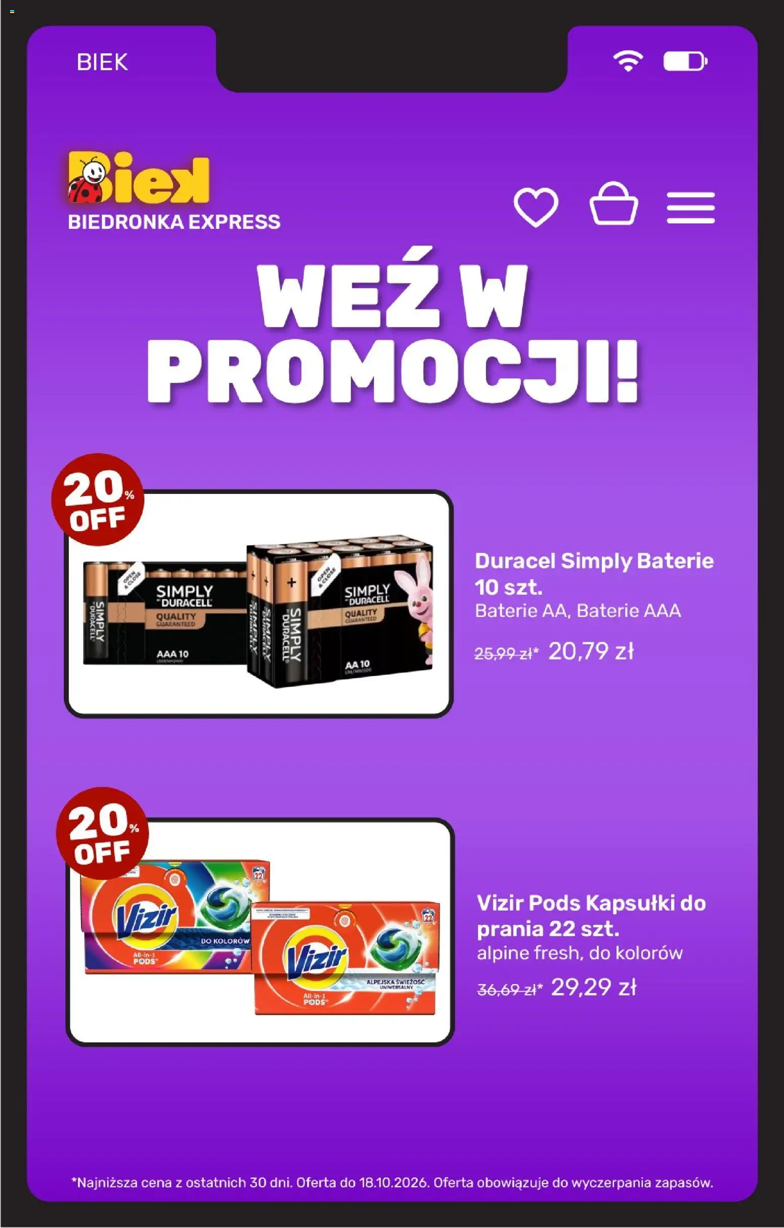 Biedronka Polsko leták - BIEK od 16.10.2026 | Strana: 7 | Produkty: Baterie