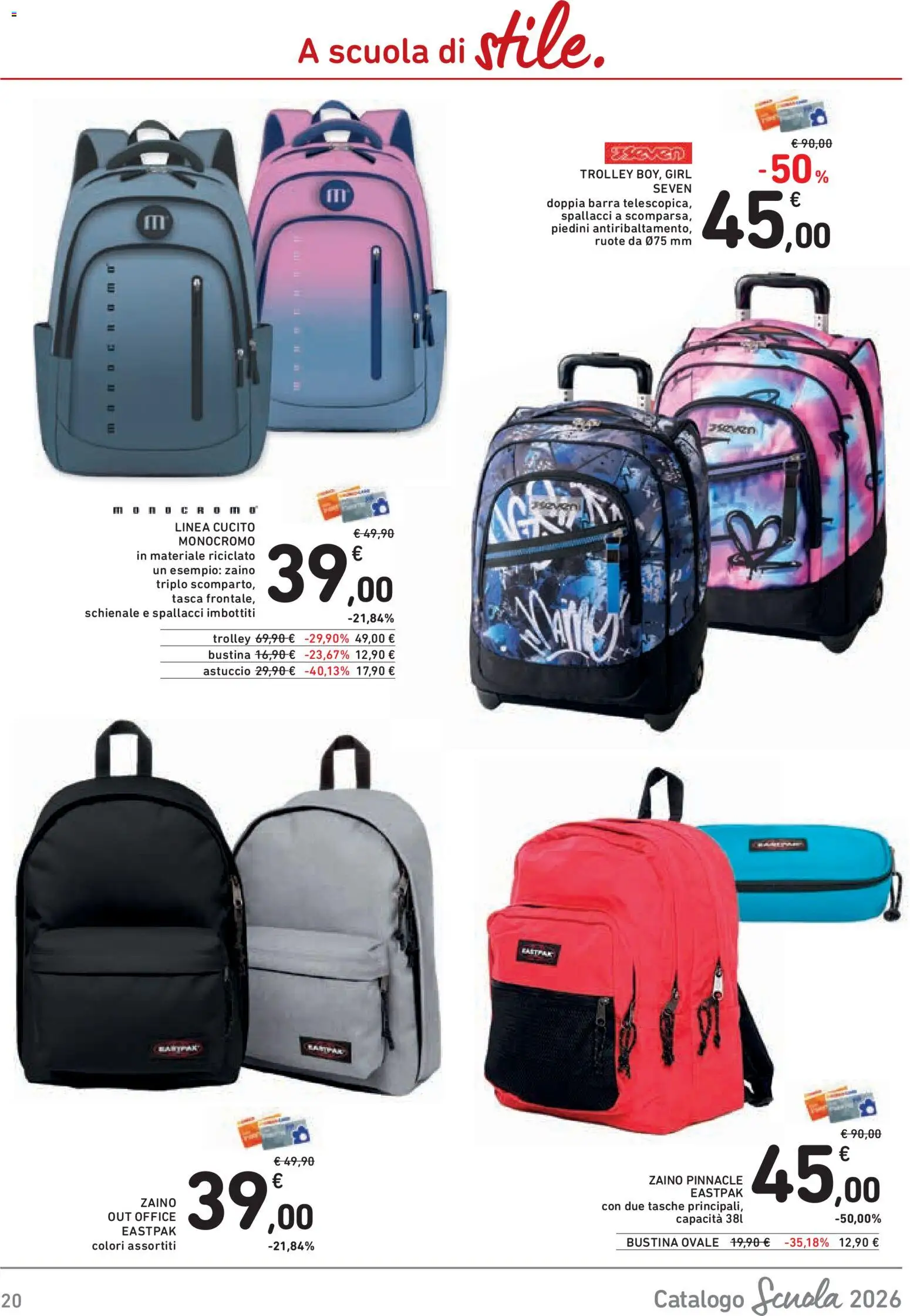 Volantino Conad del 21/08/2026 | Pagina: 20 | Prodotti: Zaino, Astuccio, Trolley, Tasche