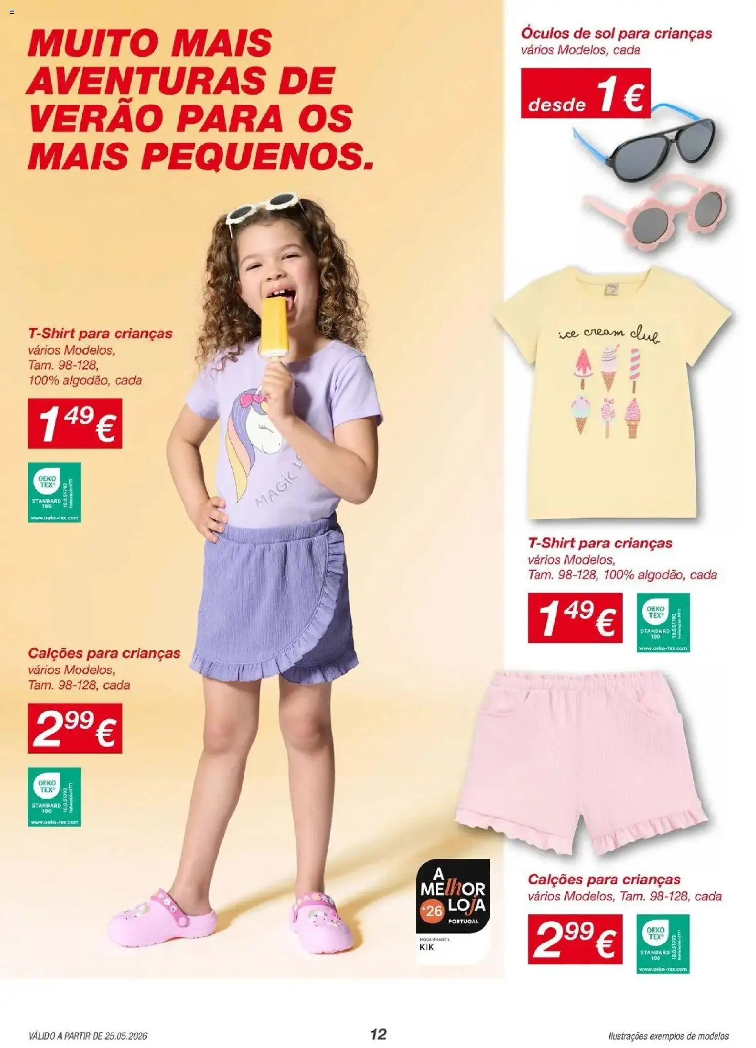 KIK folheto │ válido de 25/05/2026 | Página: 12 | Produtos: Óculos, Óculos de sol, Calções