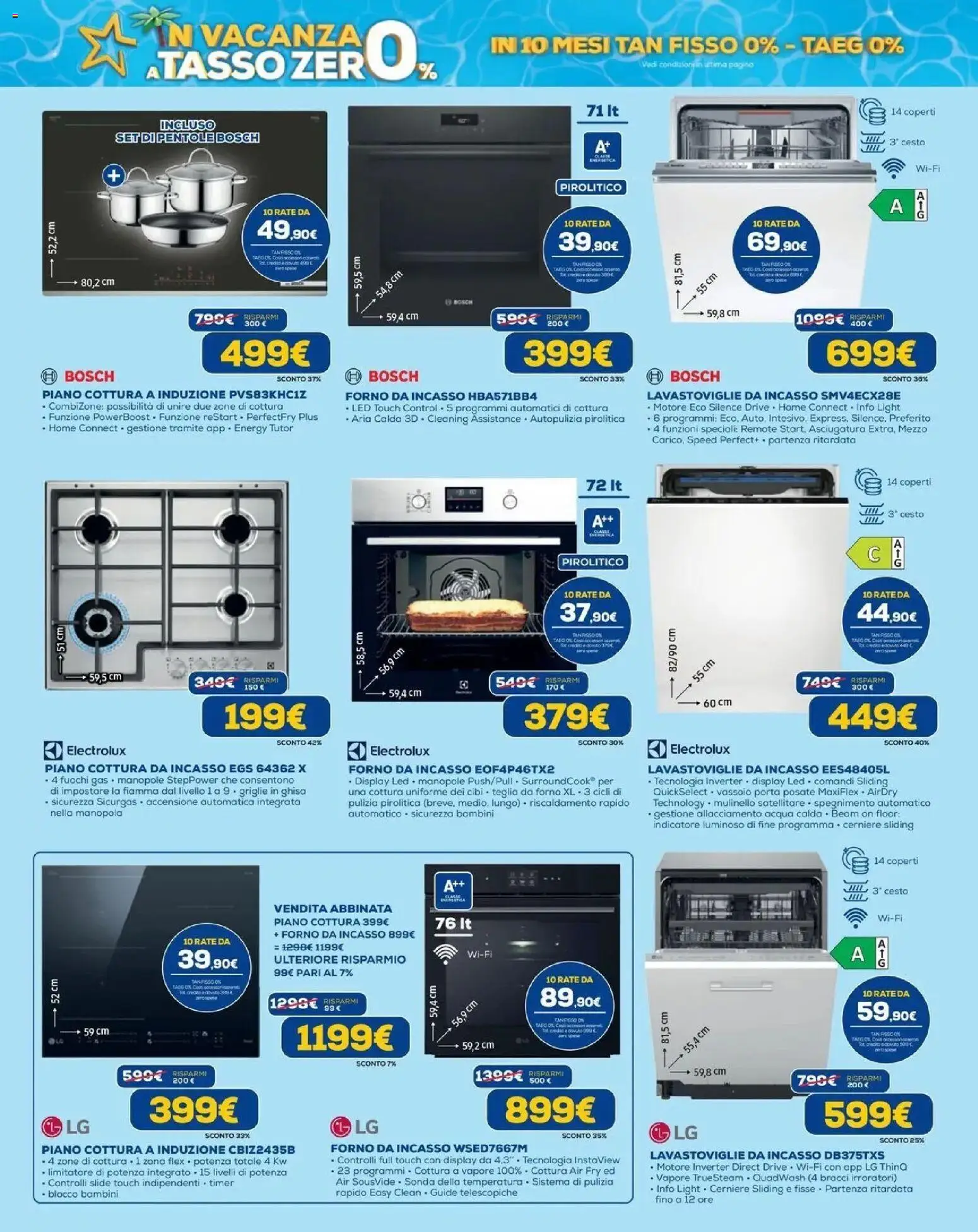 Volantino Euronics del 30/07/2026 | Pagina: 10 | Prodotti: Porta, Piano cottura a induzione, Pentole, Forno