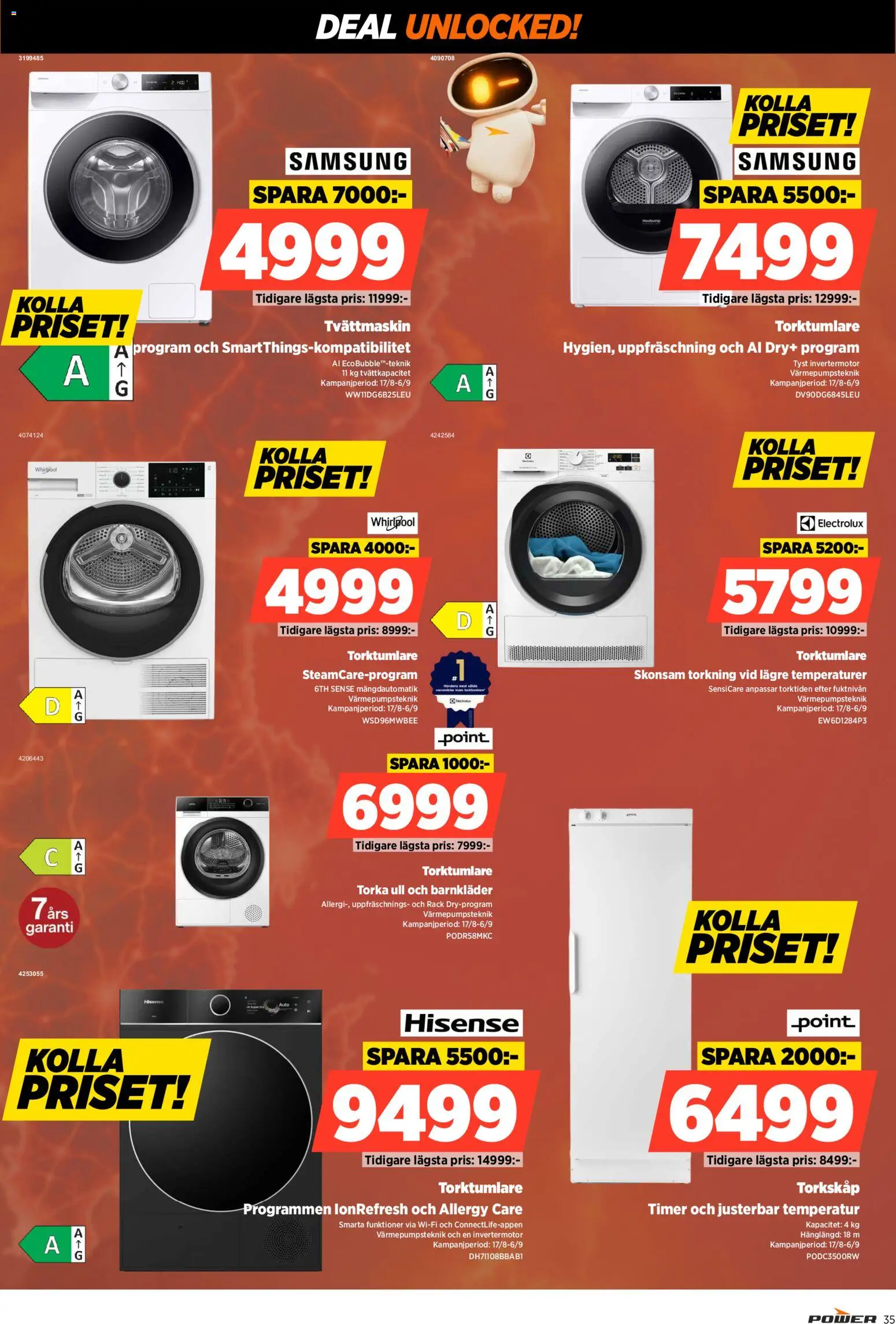 Power reklamblad aktuell från 31/08/2026 | Sida: 35 | Produkter: Wifi, Tvättmaskin, Torktumlare