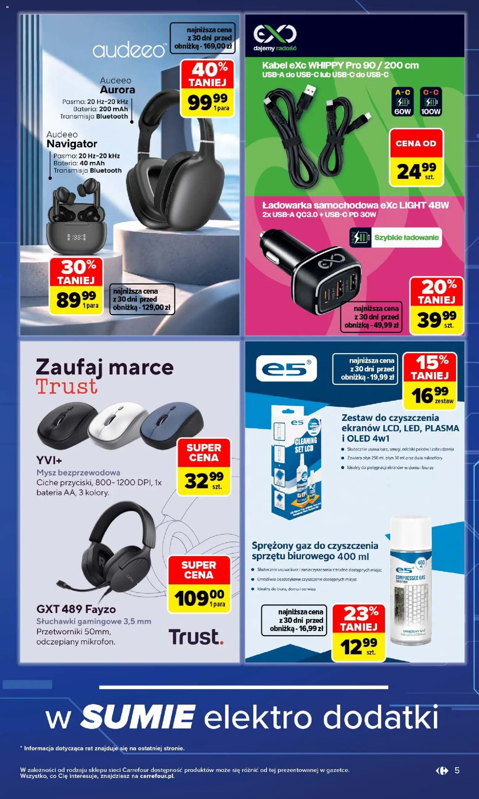 Carrefour gazetka - Multimedia dla każdego od 21.09.2026 | Strona: 5 | Produkty: Mysz, Kabel, Ładowarka, Bateria