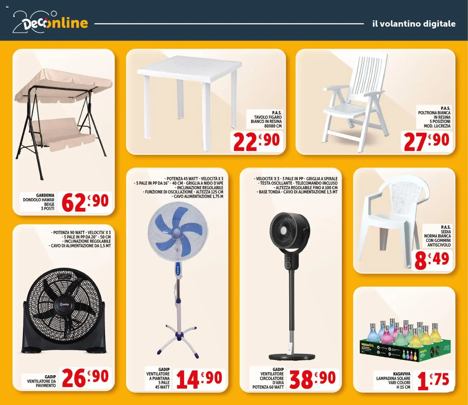 Volantino Decò del 20.05.2026 | Pagina: 40 | Prodotti: Pavimento, Dondolo, Tavolo, Sedia