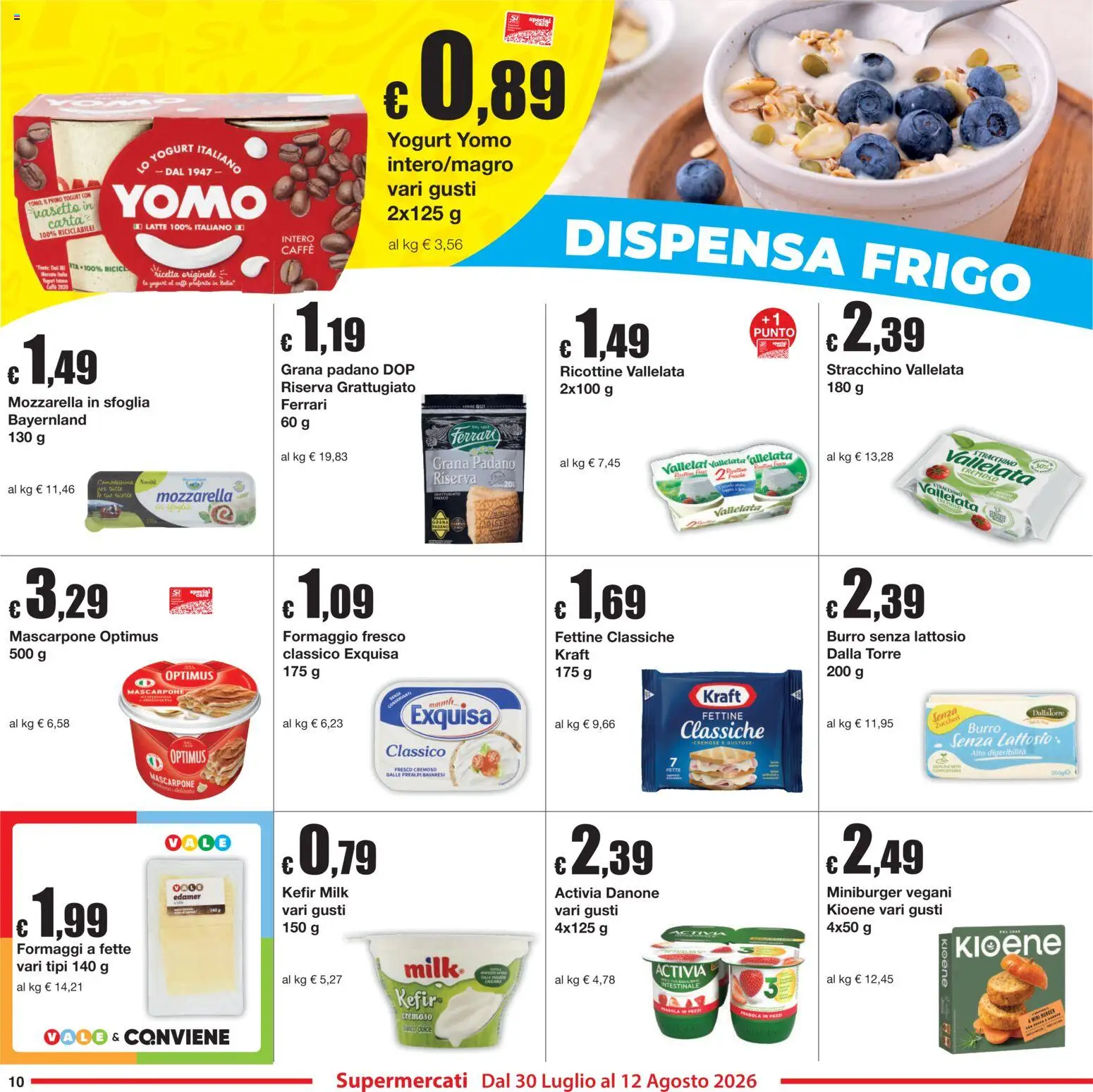 Volantino Sì con Te del 30/07/2026 | Pagina: 10 | Prodotti: Yogurt, Latte, Formaggio, Stracchino