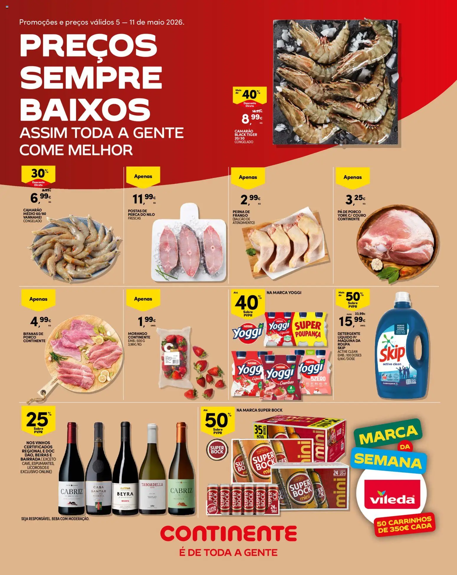 Continente Madeira │ válido de 05.05.2026 | Página: 1 | Produtos: Frango, Camarão, Detergente, Nestlé