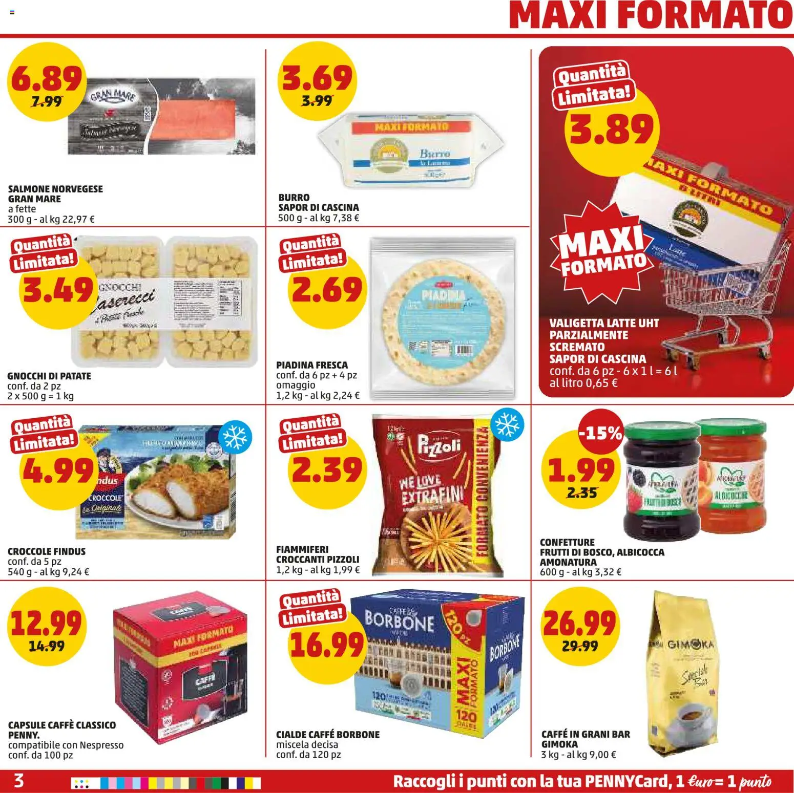 Volantino PENNY del 07.05.2026 | Pagina: 3 | Prodotti: Salmone, Burro, Piadina, Caffè in grani