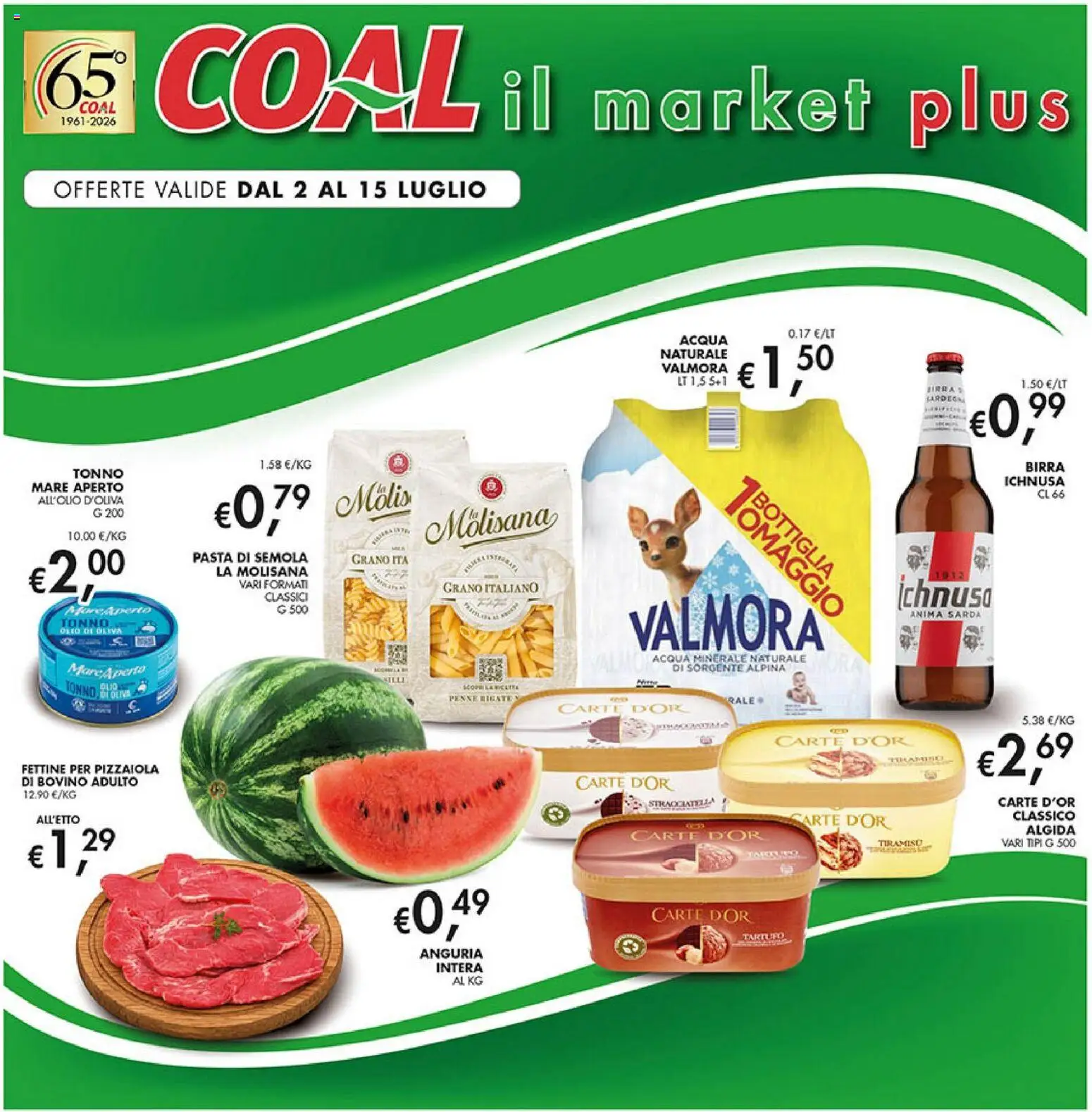 Volantino Coal del 02/07/2026 | Pagina: 1 | Prodotti: Birra, Olio, Bottiglia, Stracciatella