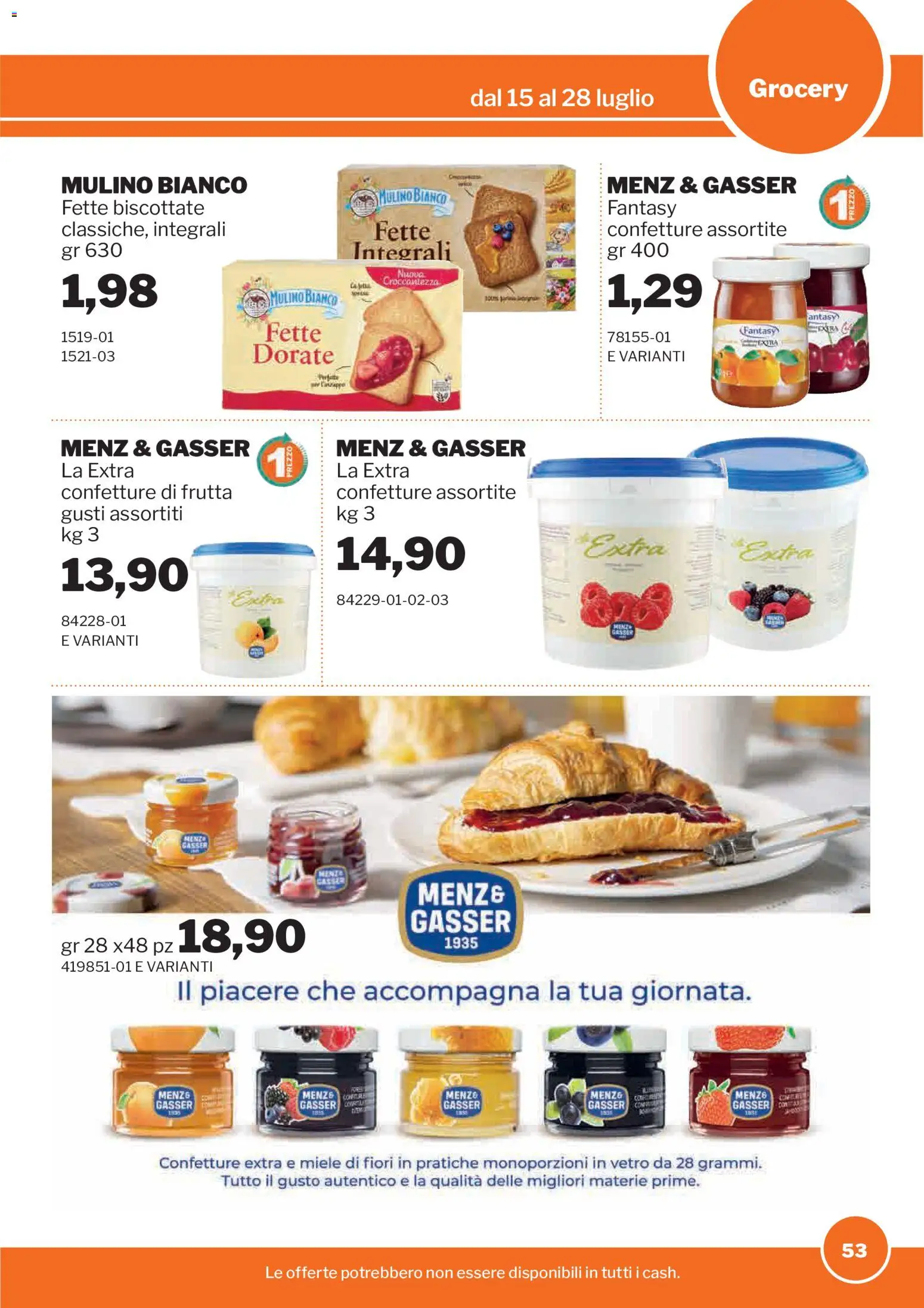 Volantino Sogegross del 15/07/2026 | Pagina: 53 | Prodotti: Frutta, Fette biscottate, Miele