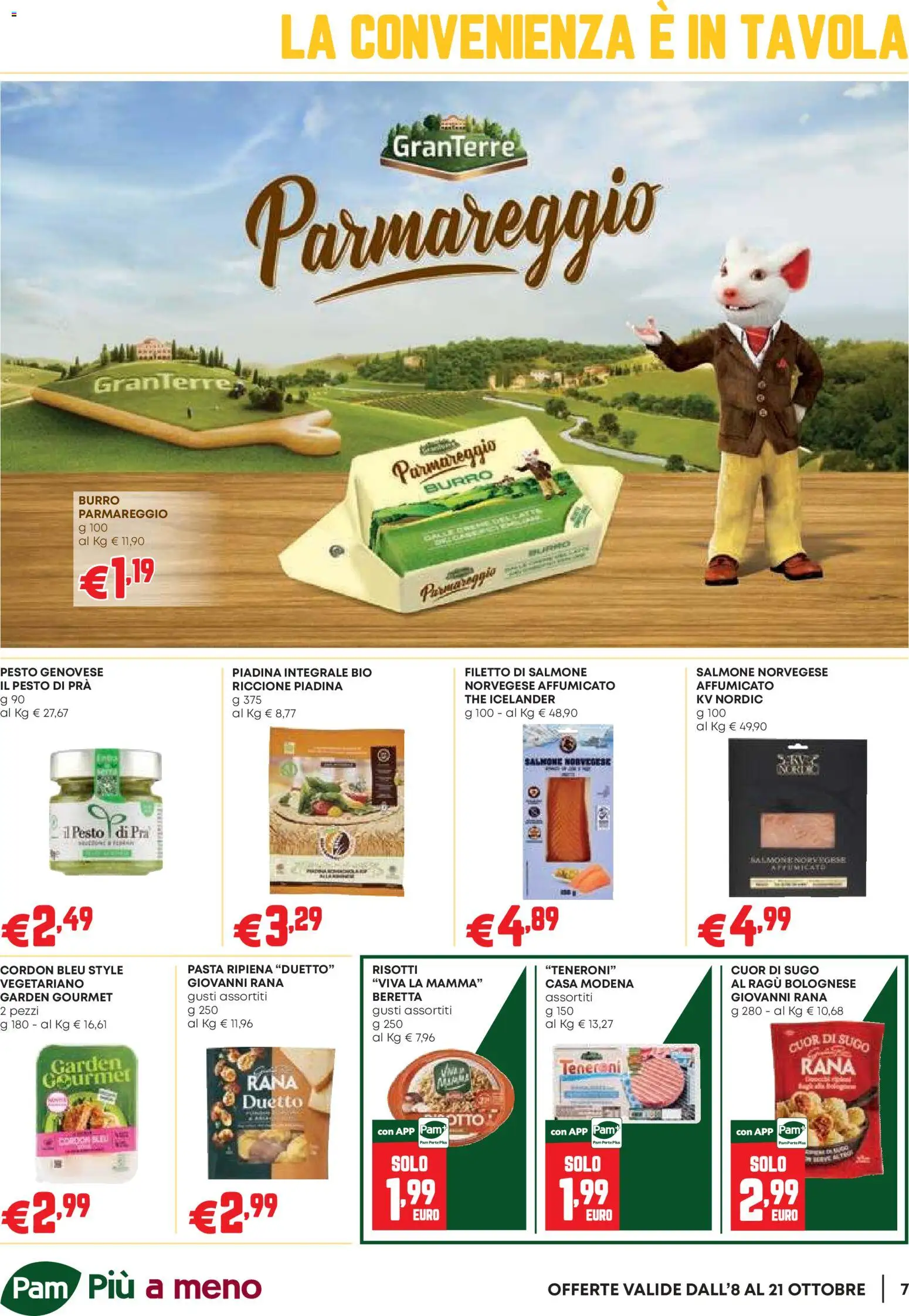Volantino PAM del 08/10/2026 | Pagina: 7 | Prodotti: Filetto, Pasta, Ragú, Piadina