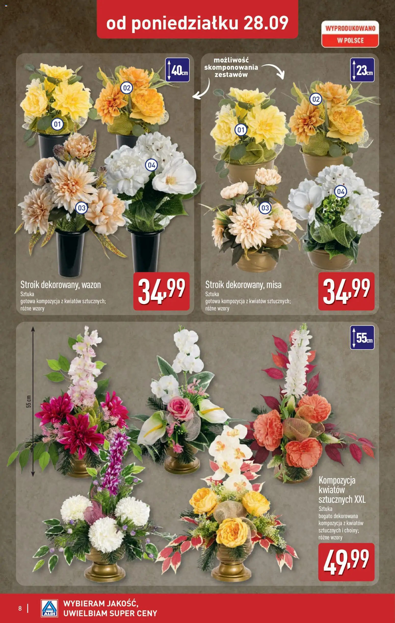 Aldi gazetka - Znicze i stroiki od 28.09.2026 | Strona: 8 | Produkty: Wazon