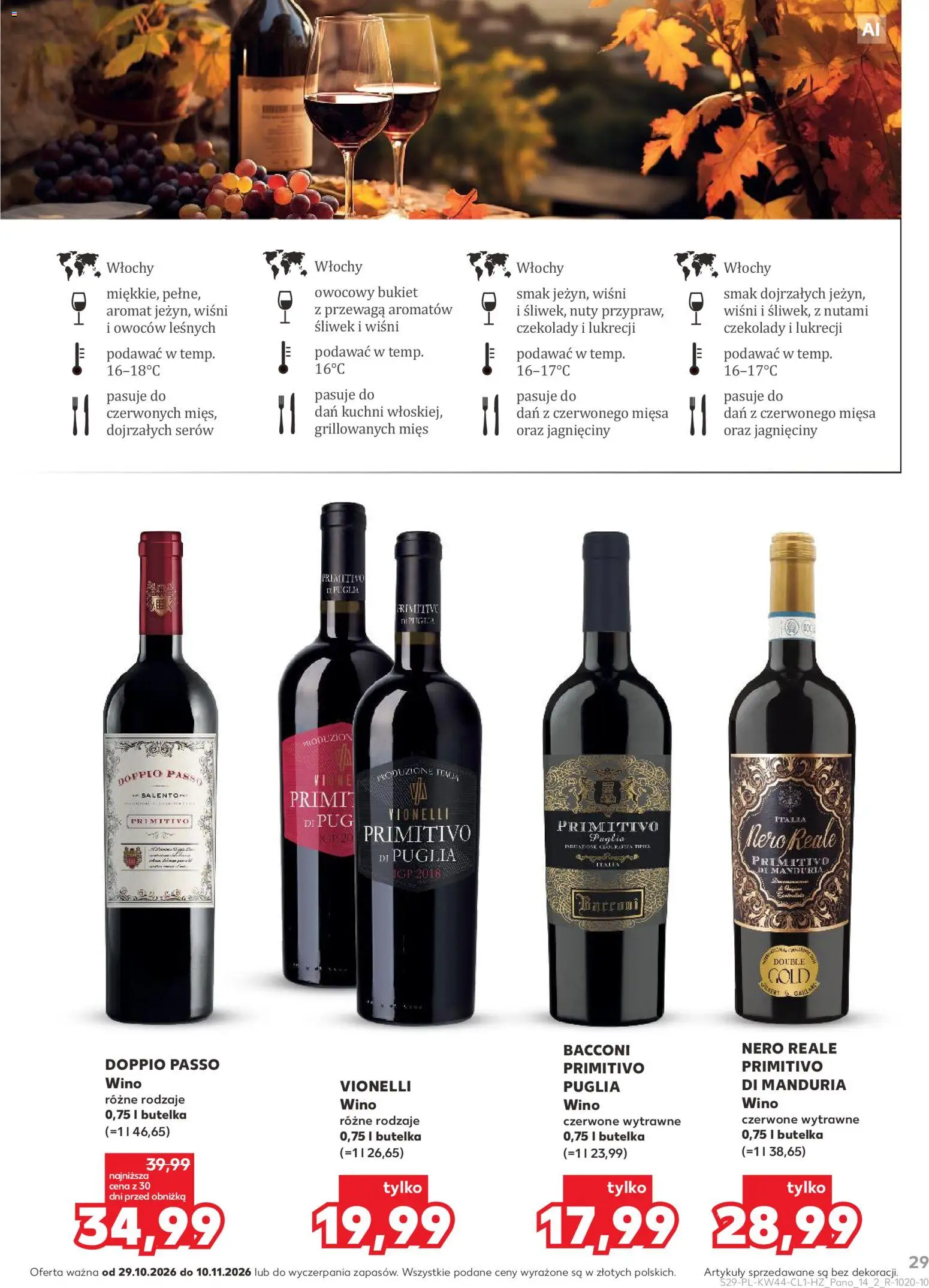 Kaufland Polsko leták - Barek od 29.10.2026 | Strana: 29 | Produkty: Primitivo