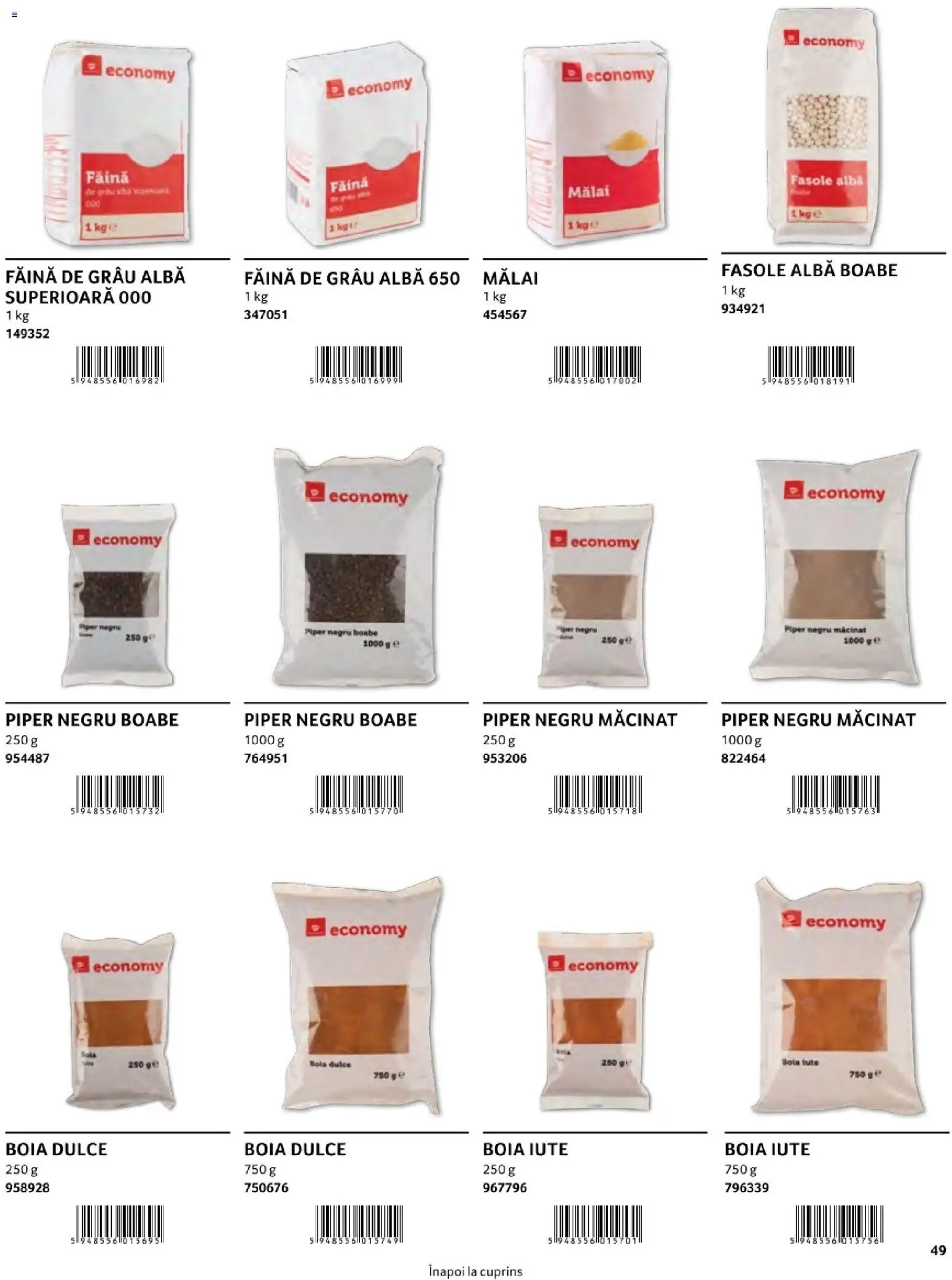 Noul catalog Selgros – valabil de la 01.08.2026 | Pagină: 49 | Produse: Alba, Mălai, Fasole albă, Piper