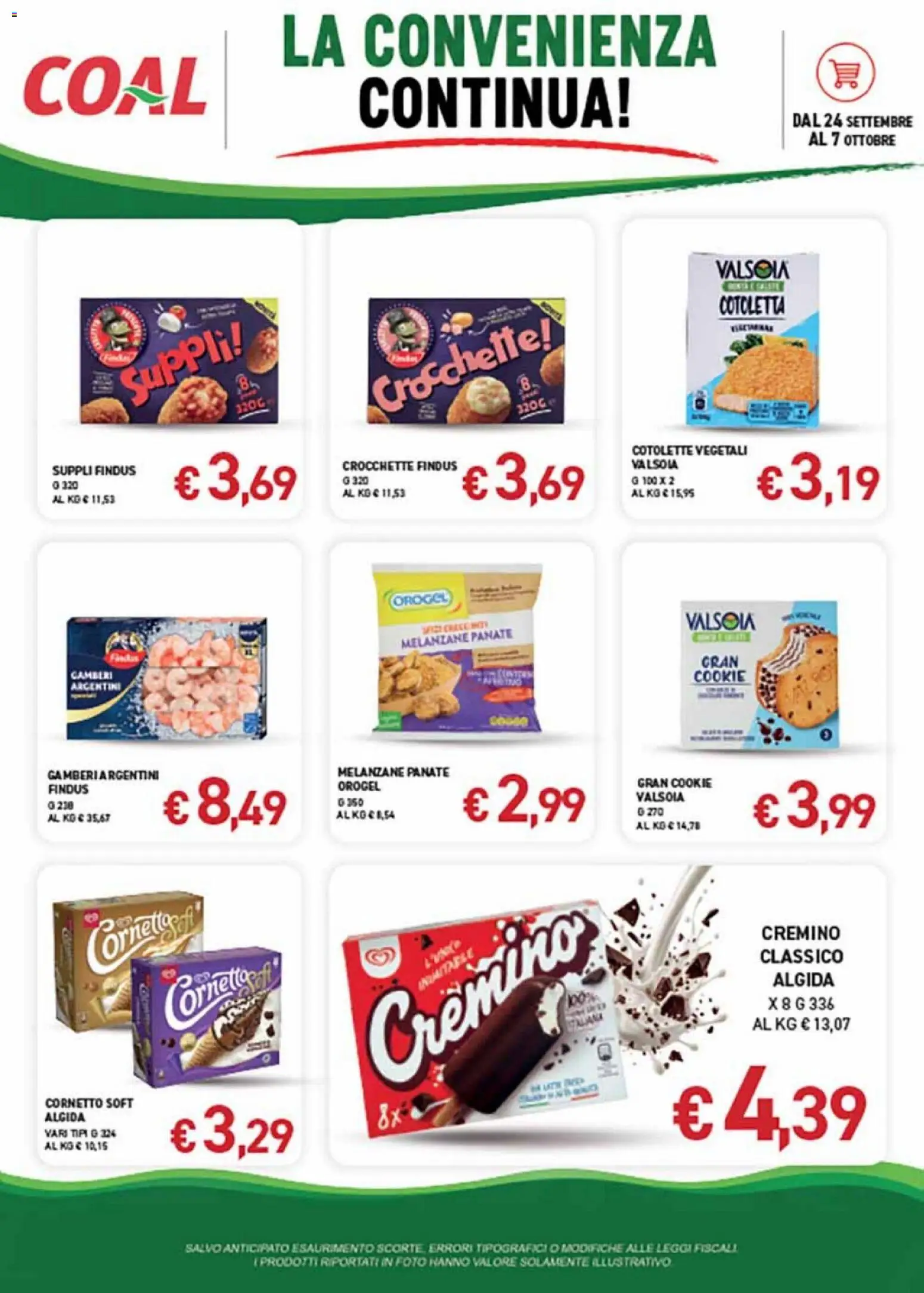 Volantino Coal del 24/09/2026 | Pagina: 3 | Prodotti: Cornetto, Crocchette, Melanzane