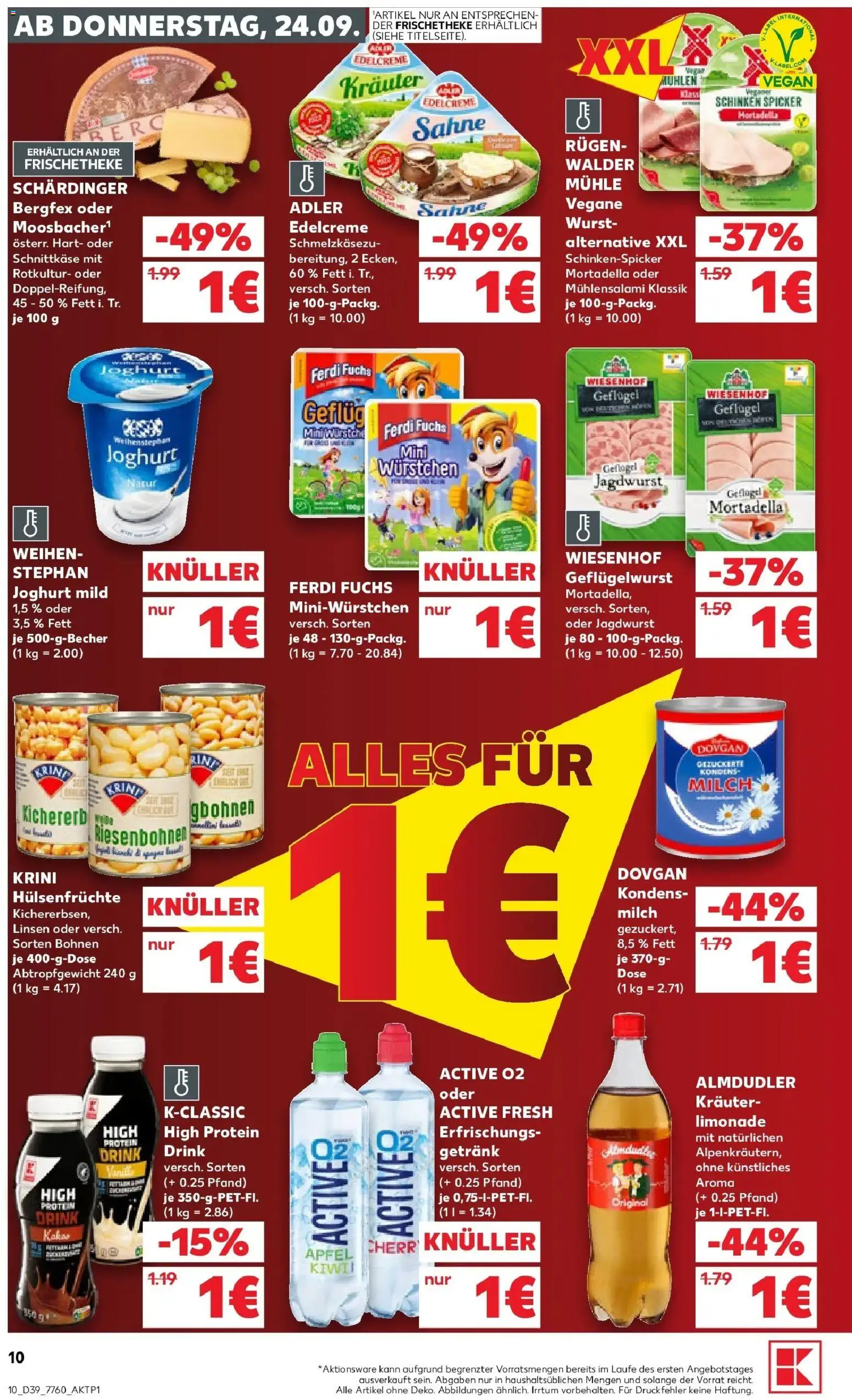Prospekt Kaufland ab 21.09.2026 » Angebote Online zum Blättern | Seite: 22 | Produkte: Joghurt, Äpfel, Limonade, Wurst