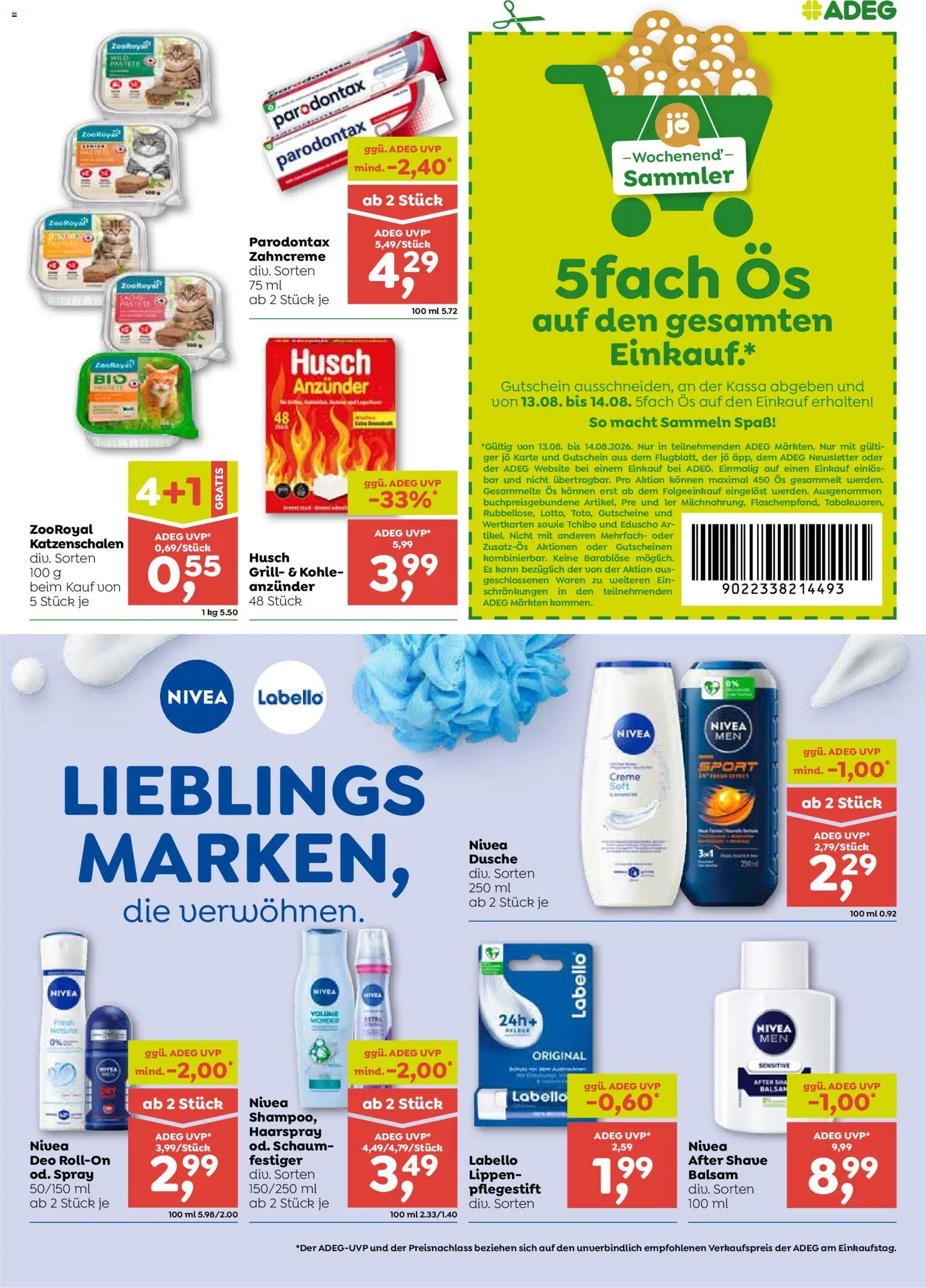 ADEG Flugblatt gültig ab 13.08.2026 | Seite: 7 | Produkte: Grill, Dusche, Haarspray, Creme