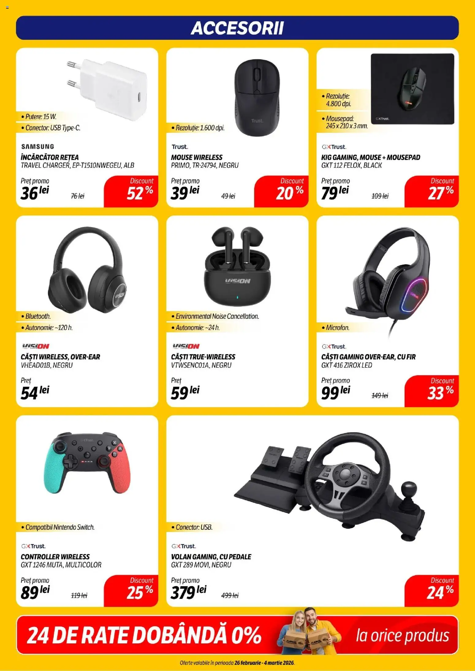 Noul catalog Flanco – valabil de la 26.02.2026 | Pagină: 15 | Produse: Încărcător, Mouse, LED, Black