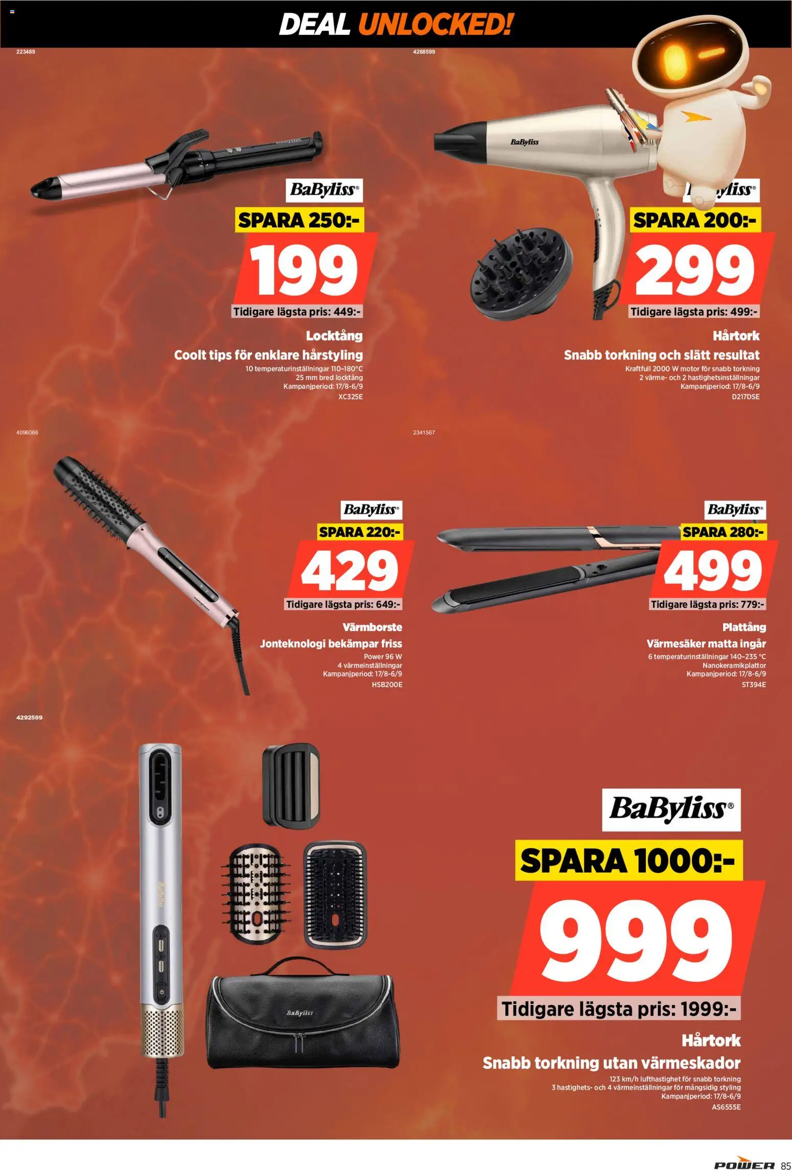 Power reklamblad aktuell från 31/08/2026 | Sida: 85 | Produkter: Locktång, Plattång, Hårstyling, Matta