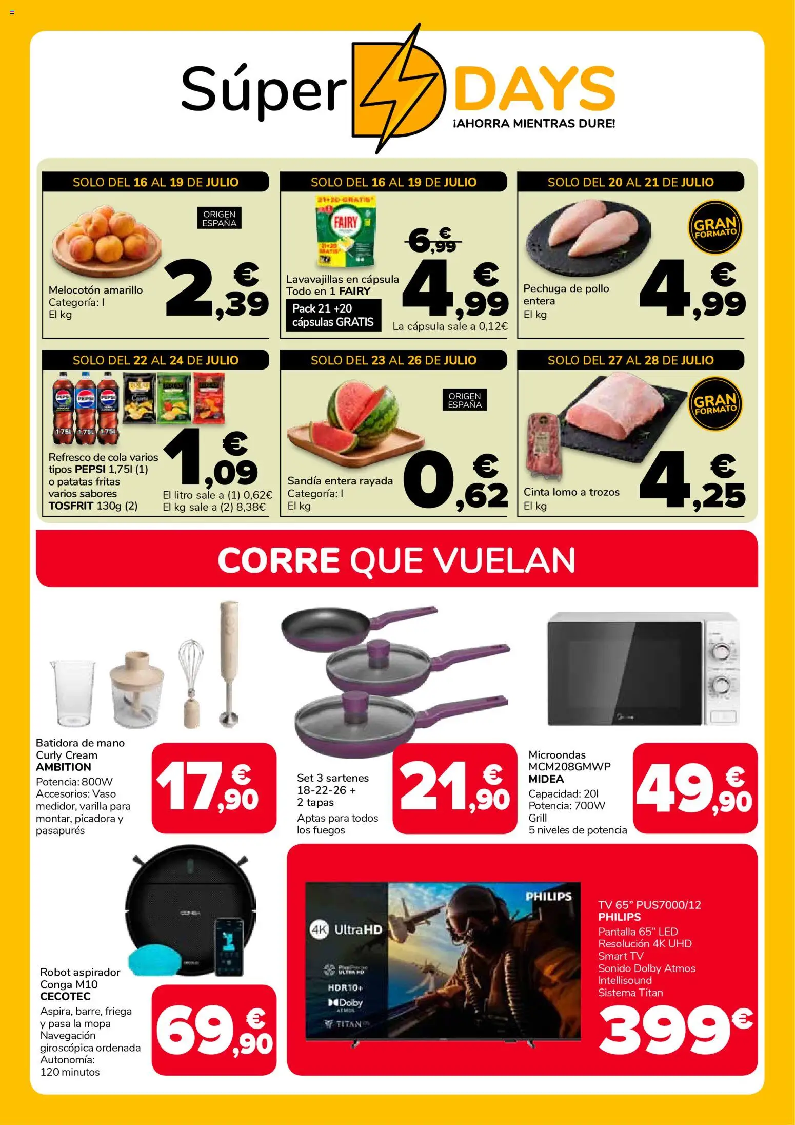 Supeco - folleto │ válido desde el 16/07/2026 | Página: 3 | Productos: Sandía, Navegación, Aspirador, Melocotón amarillo