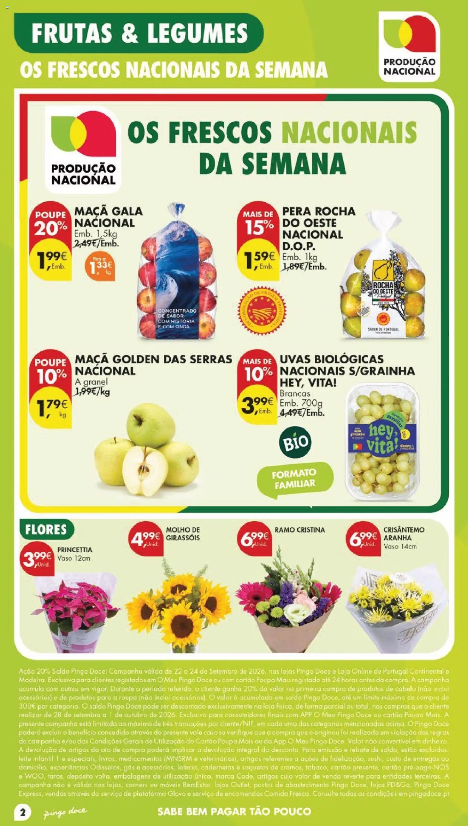 Pingo Doce Poupe Esta Semana Lojas Grandes │ válido de 22/09/2026 | Página: 2 | Produtos: Leite infantil, Frutas, Leite, Uvas