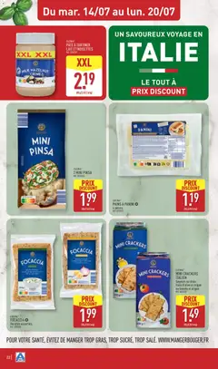 Aldi - Prévisualisation de CUCINA® FOCACCIA, FOCACCIA Variétés assorties. valide à partir de 14/07/2026 | Page: 24 | Produits: Crackers, Huile D'olive, Noisettes, Pâte à tartiner