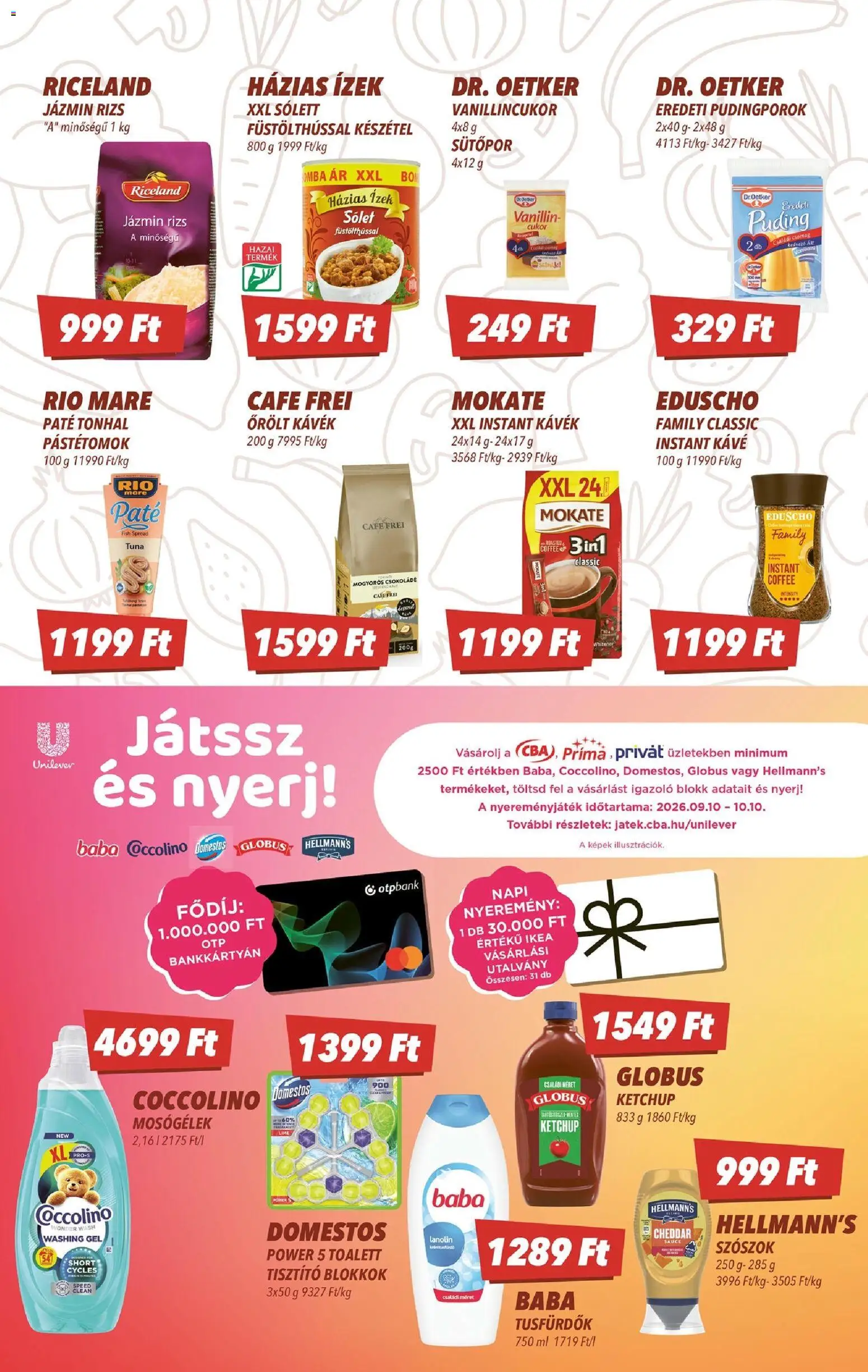 CBA akciós ujság - amely érvényes a következő dátumtól: 2026.09.10. | Oldal: 4 | Termékek: Coccolino, Tisztító, Kávé, Mokate